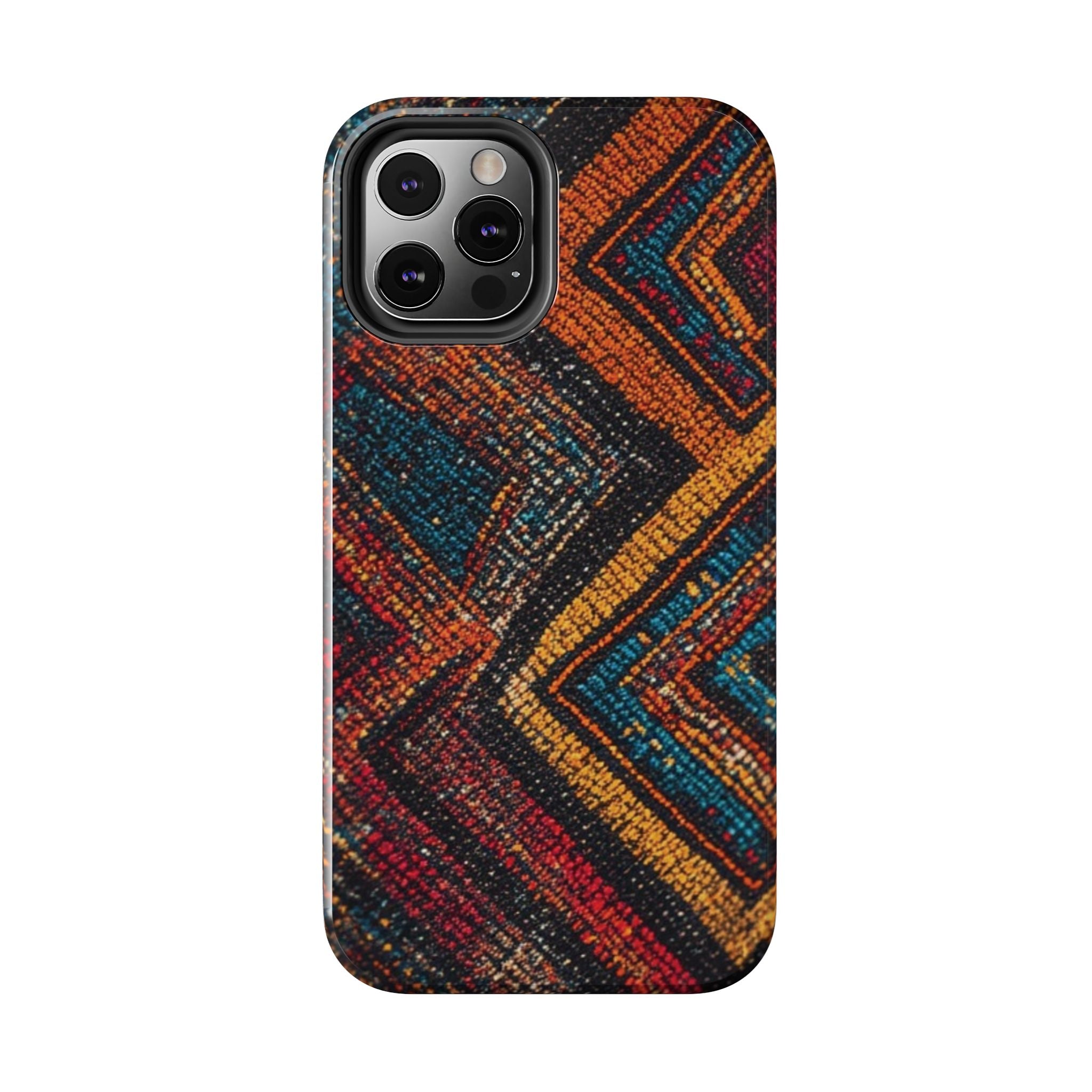 Tough Phone Case — Boho Geometric Rug Pattern, Protective iPhone Cover