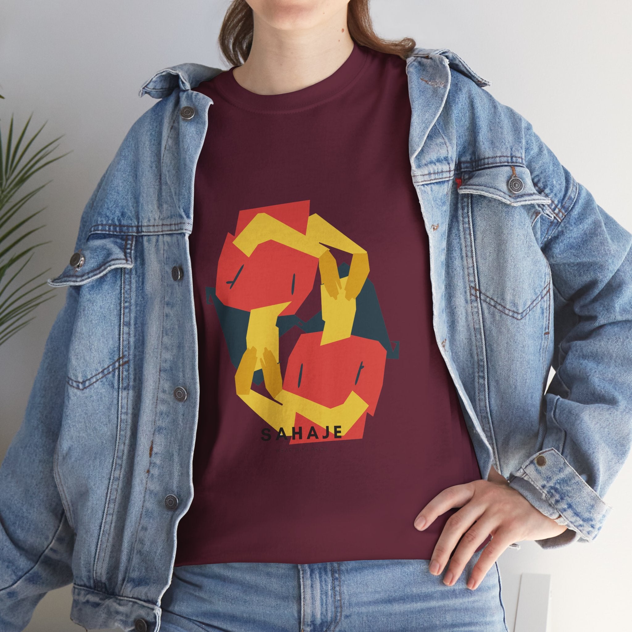 Geometric Fox Tee — Stylized Red & Yellow Fox Illustration T-Shirt