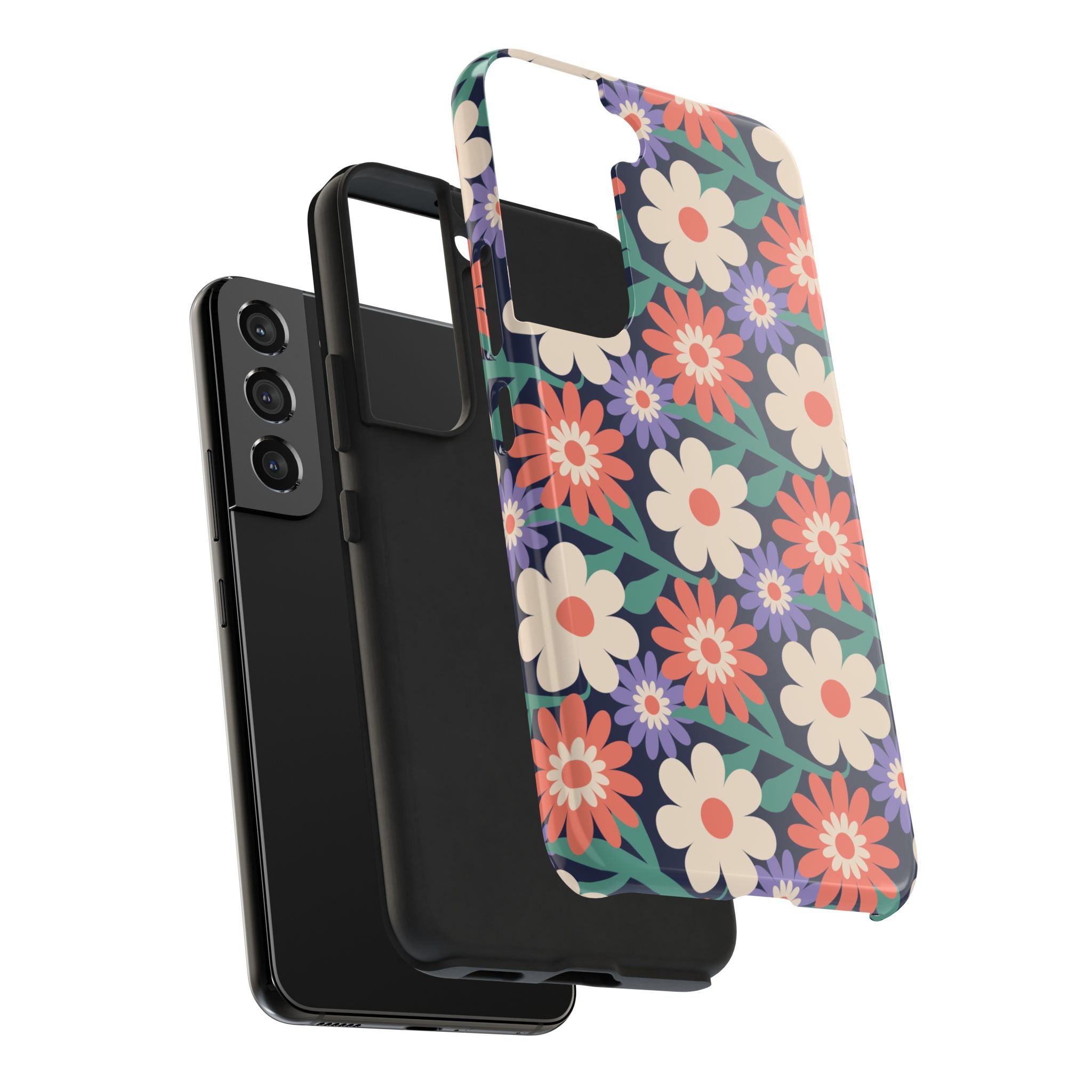 Floral Tough Phone Case — Retro Daisies Protective Phone Cover