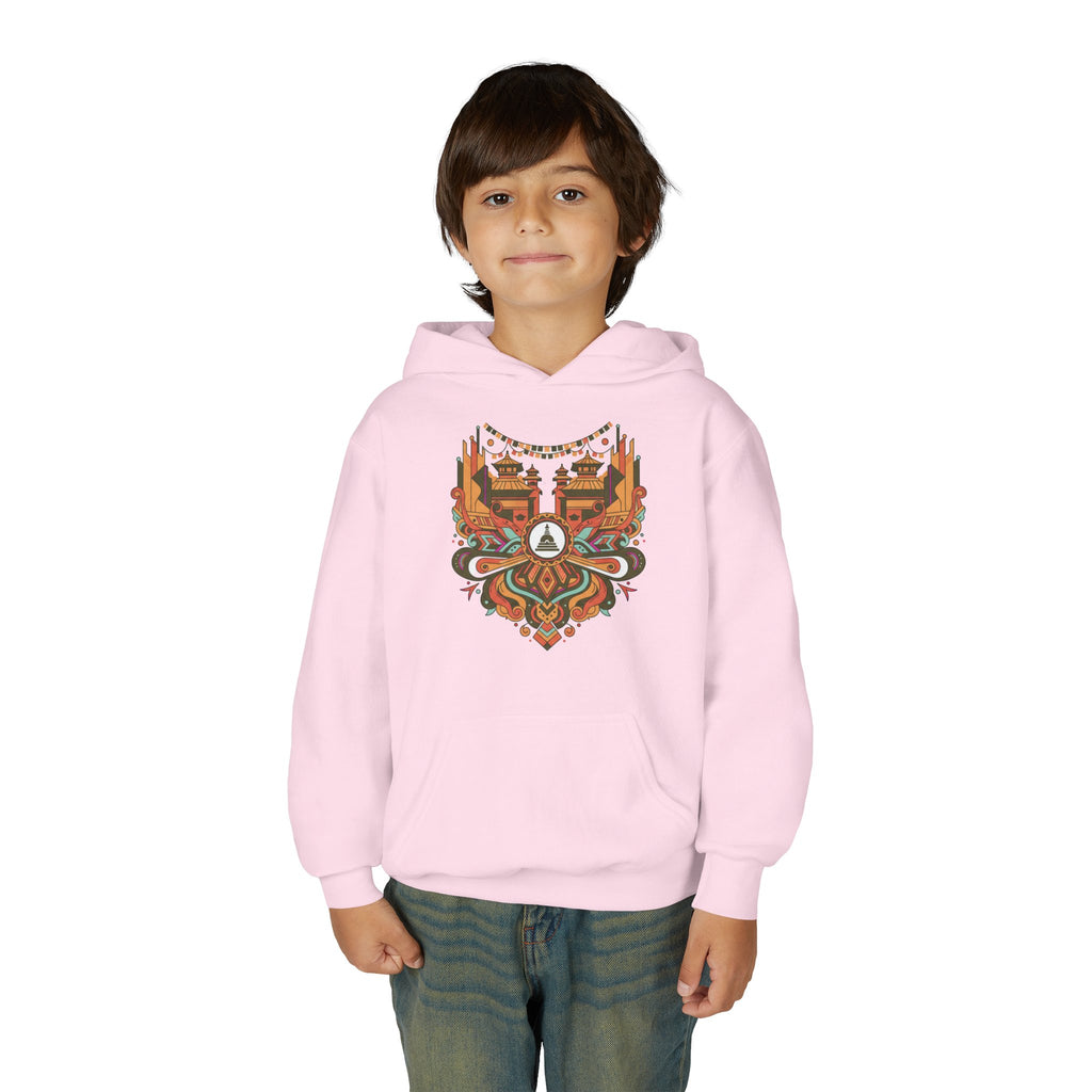 Youth Hoodie — Rustic Peace Mandala Graphic