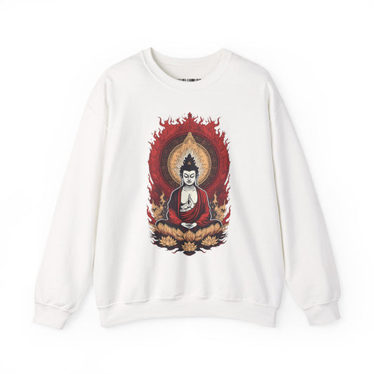 Buddha Lotus Flame Crewneck Sweatshirt