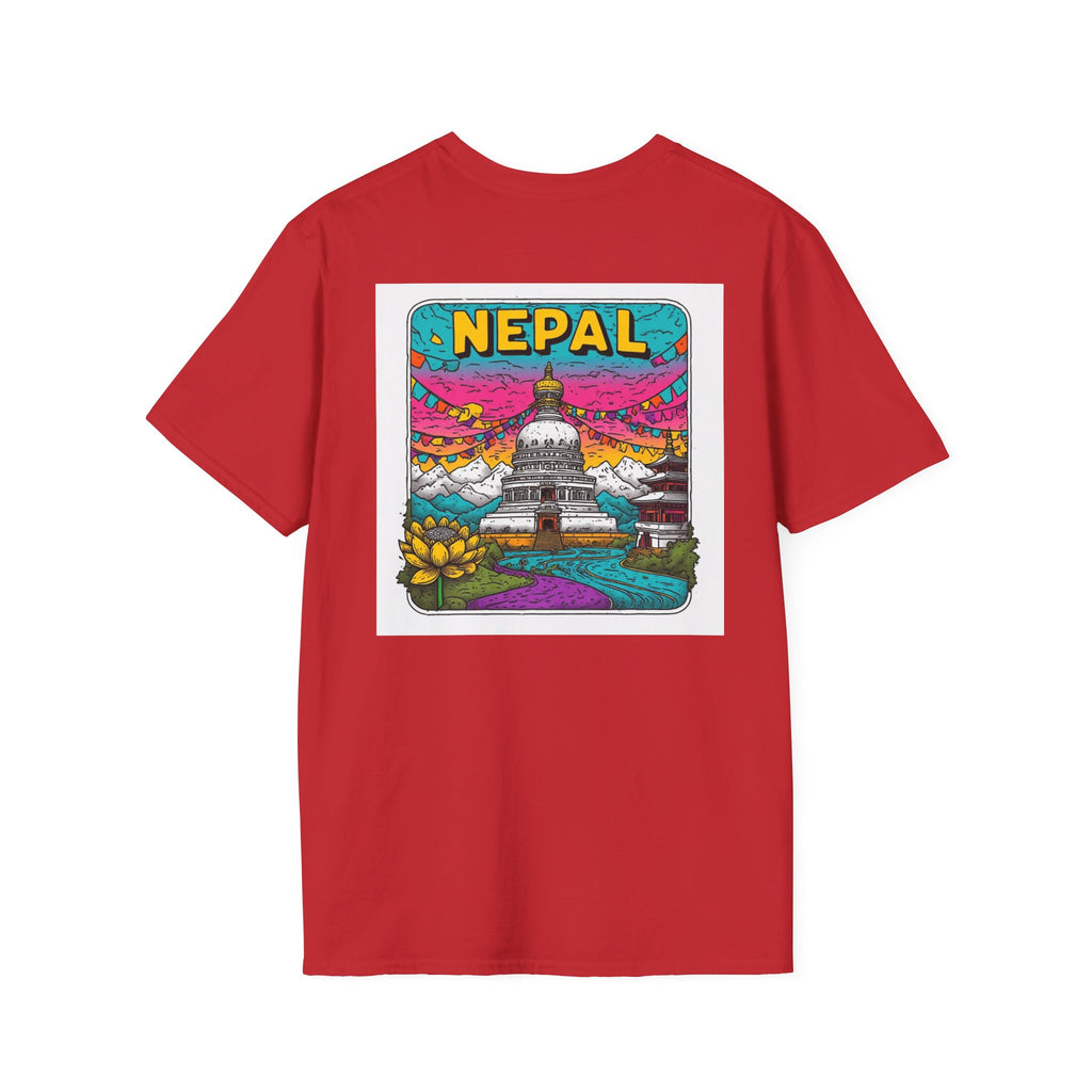 Nepal Graphic T-Shirt — Colorful Stupa Travel Tee