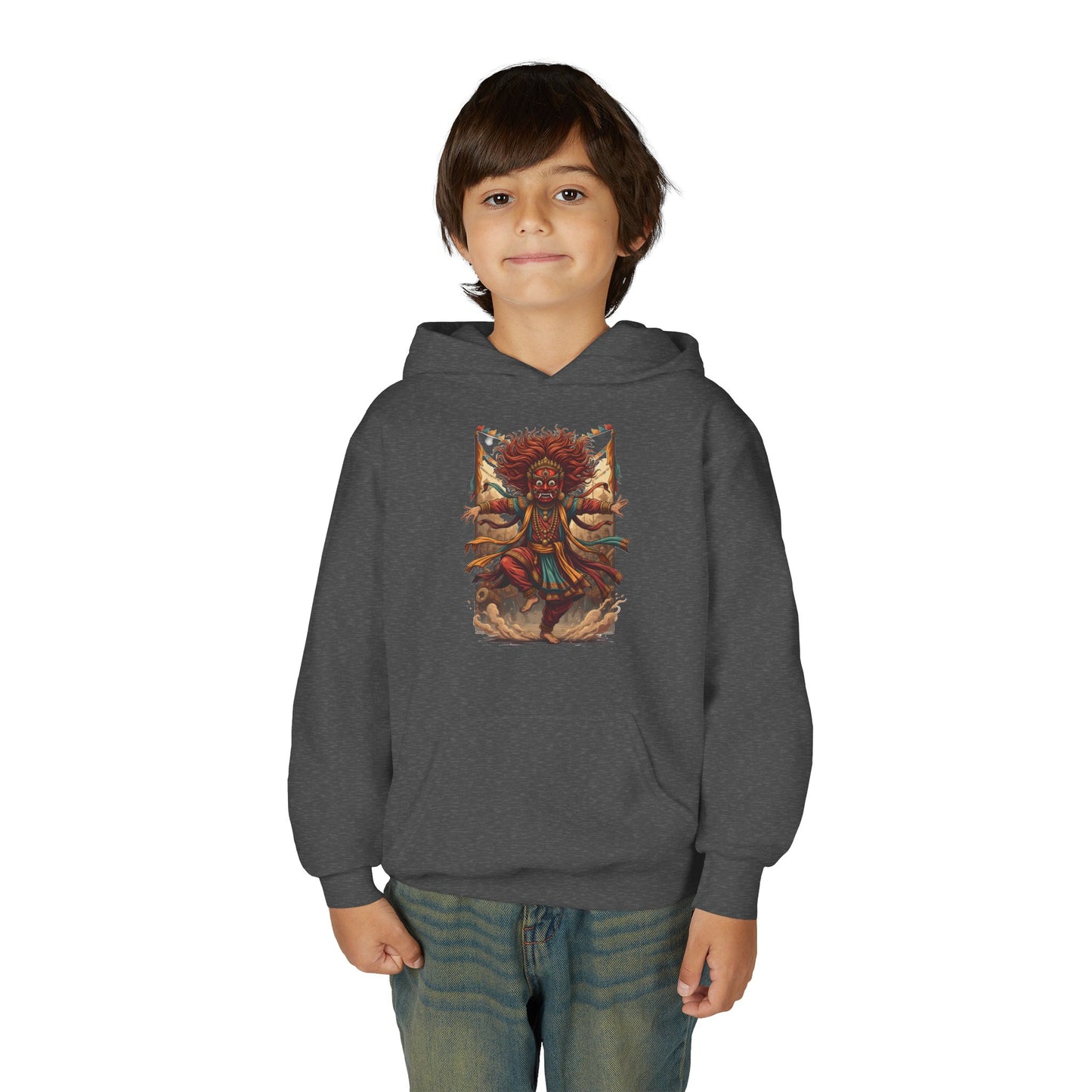 Youth Hoodie — Tribal Sun Dancer Graphic Kids Sweatshirt
