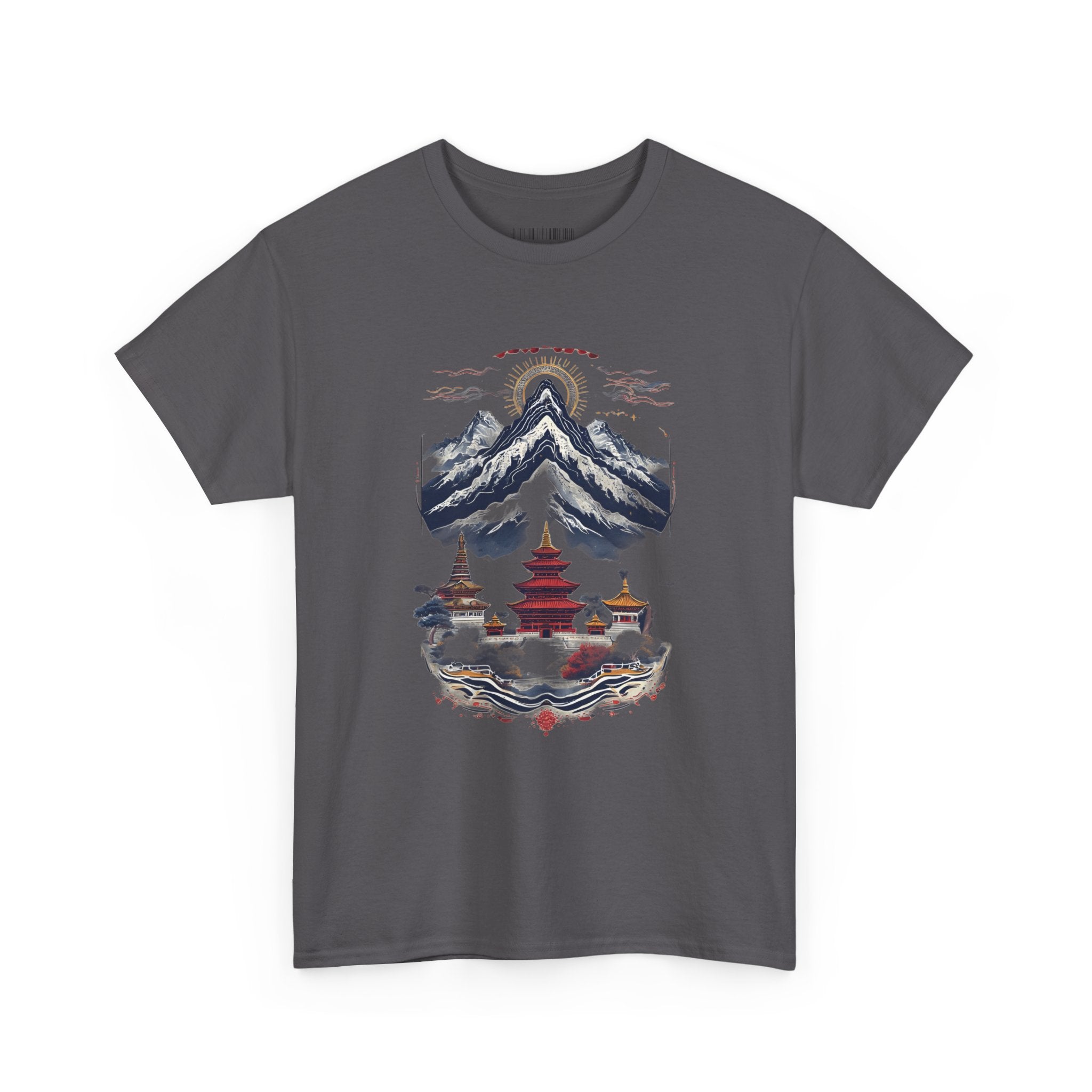 Japanese Mountain Pagoda T-Shirt — Zen Temple Landscape Tee