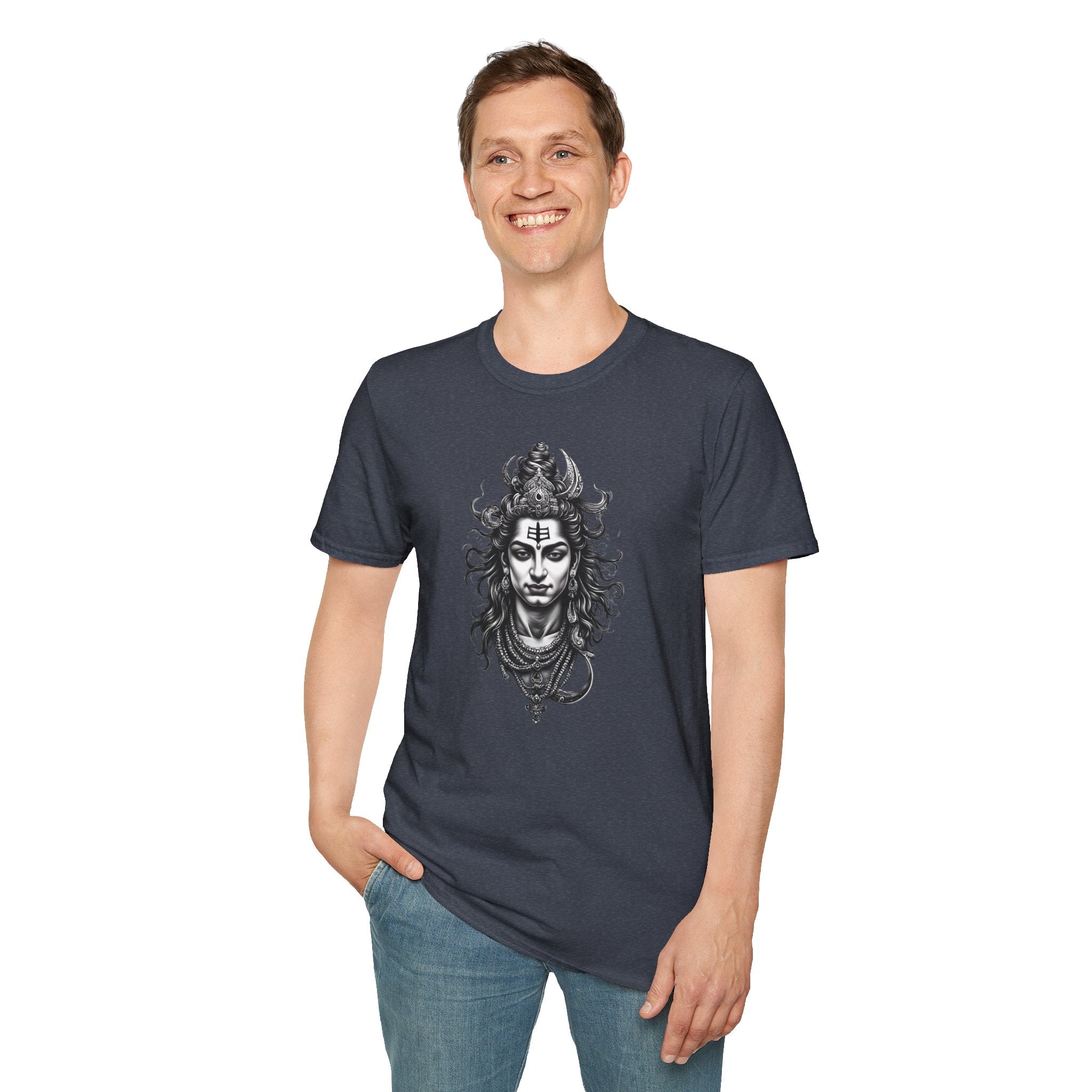 Shiva Portrait T‑Shirt — Hindu Deity Graphic Tee (Meditation, Yoga & Spiritual Wear)