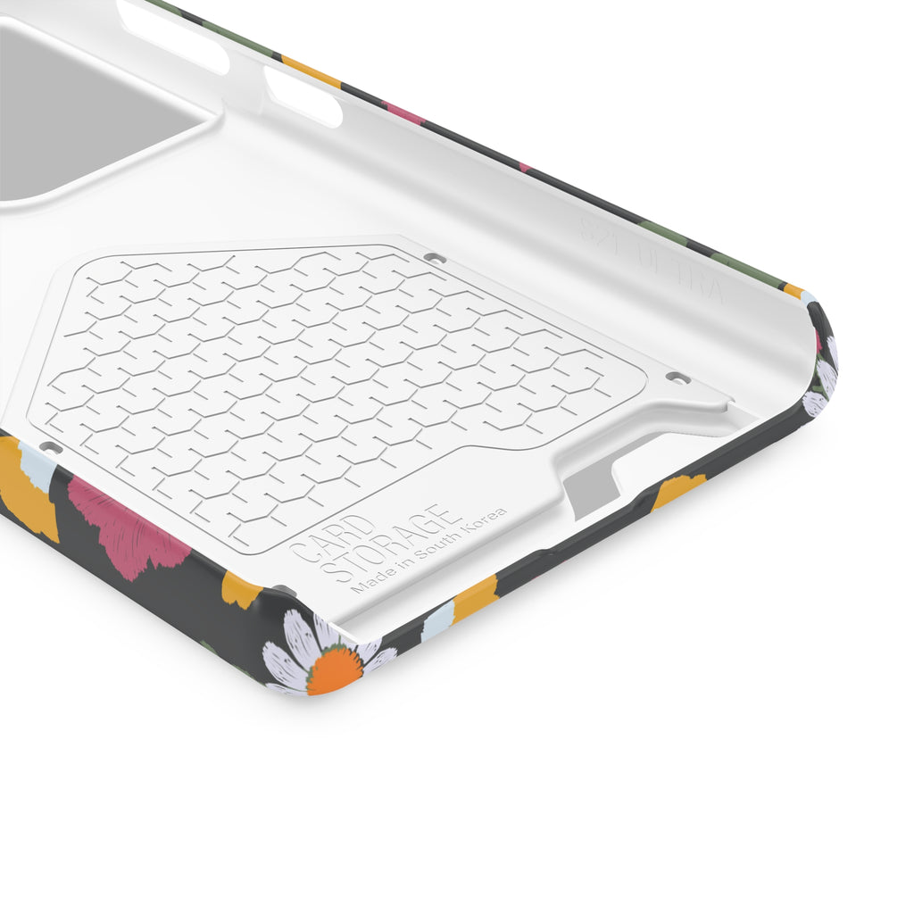 Floral Phone Case with Card Holder, Stylish Smartphone Accessory, Gifts for Her, Trendy Floral Design, Perfect for Spring & Summer