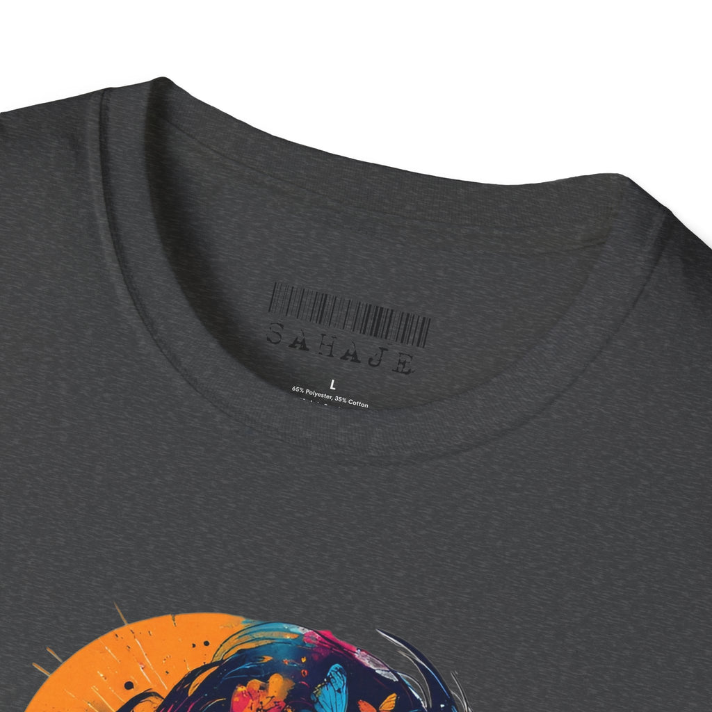 Butterfly Silhouette T-Shirt — Colorful Floral Profile Tee