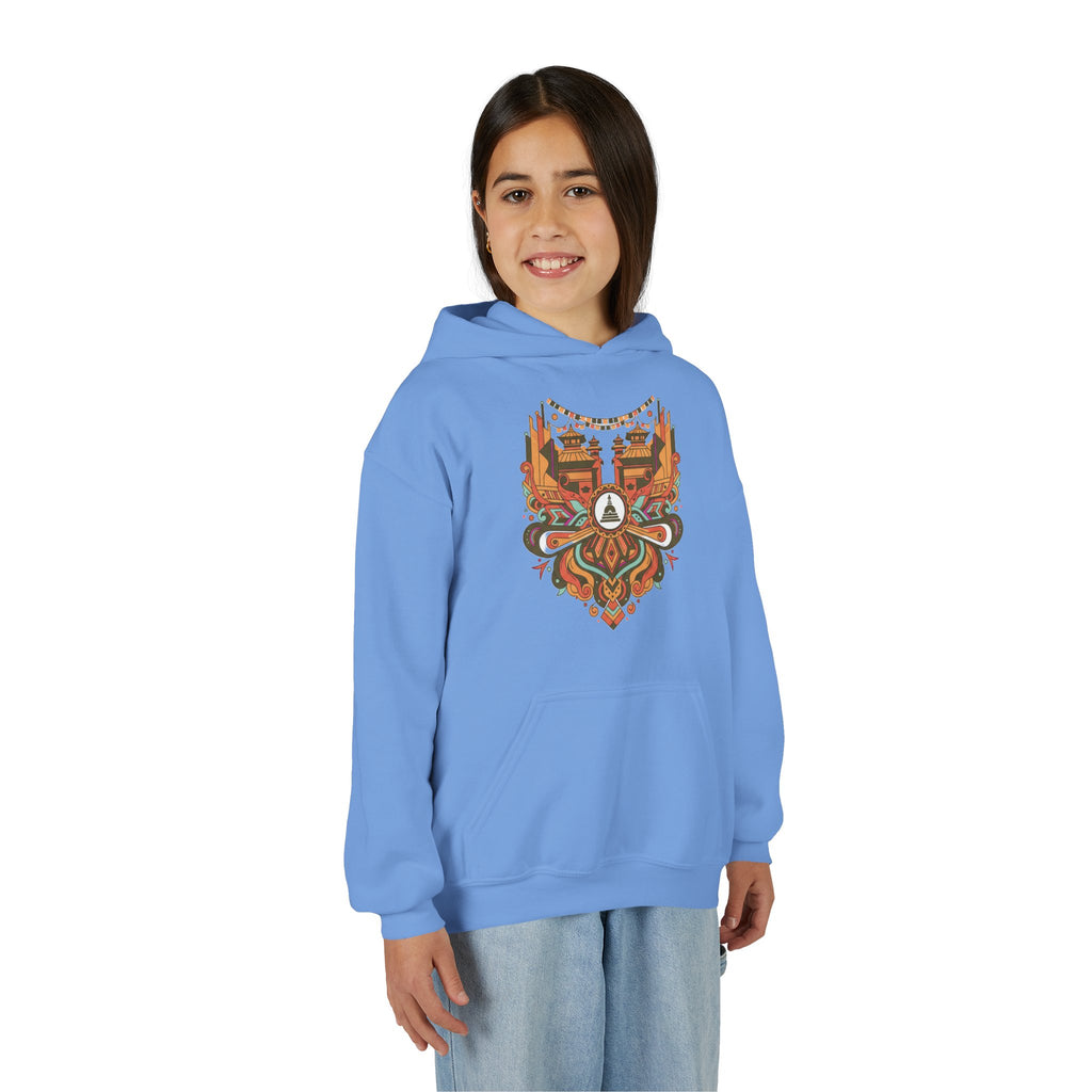 Youth Hoodie — Rustic Peace Mandala Graphic
