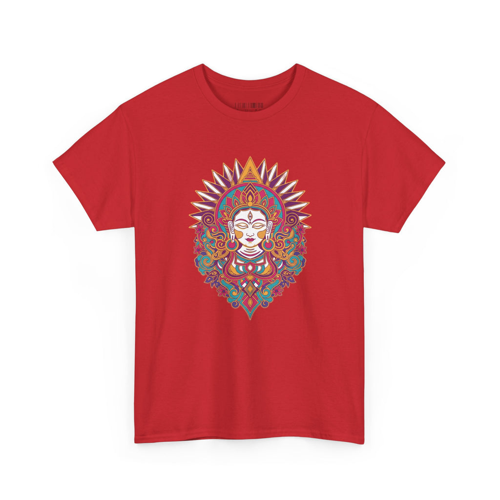 Spiritual Goddess Sun Mandala Tee — Colorful Boho Yoga T‑Shirt