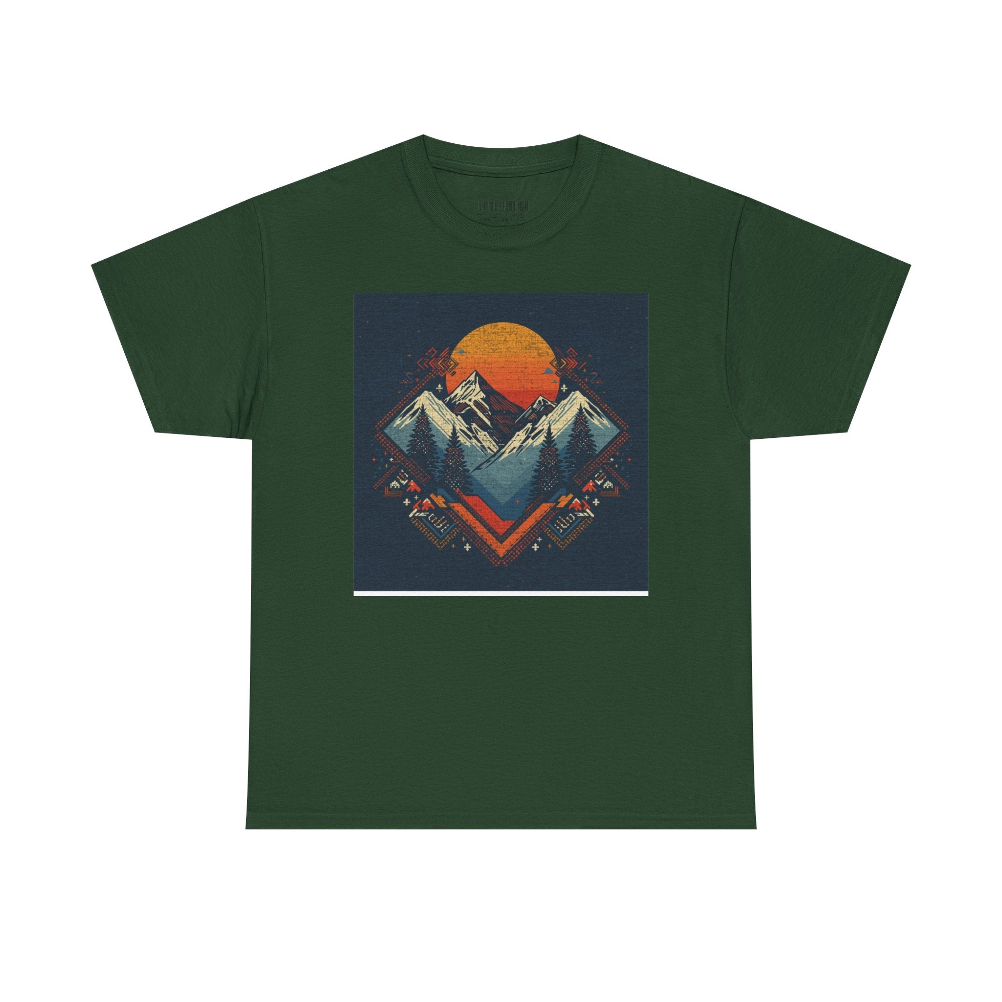 Mountain Sunset Graphic Tee — Vintage Retro Outdoor Nature T-Shirt