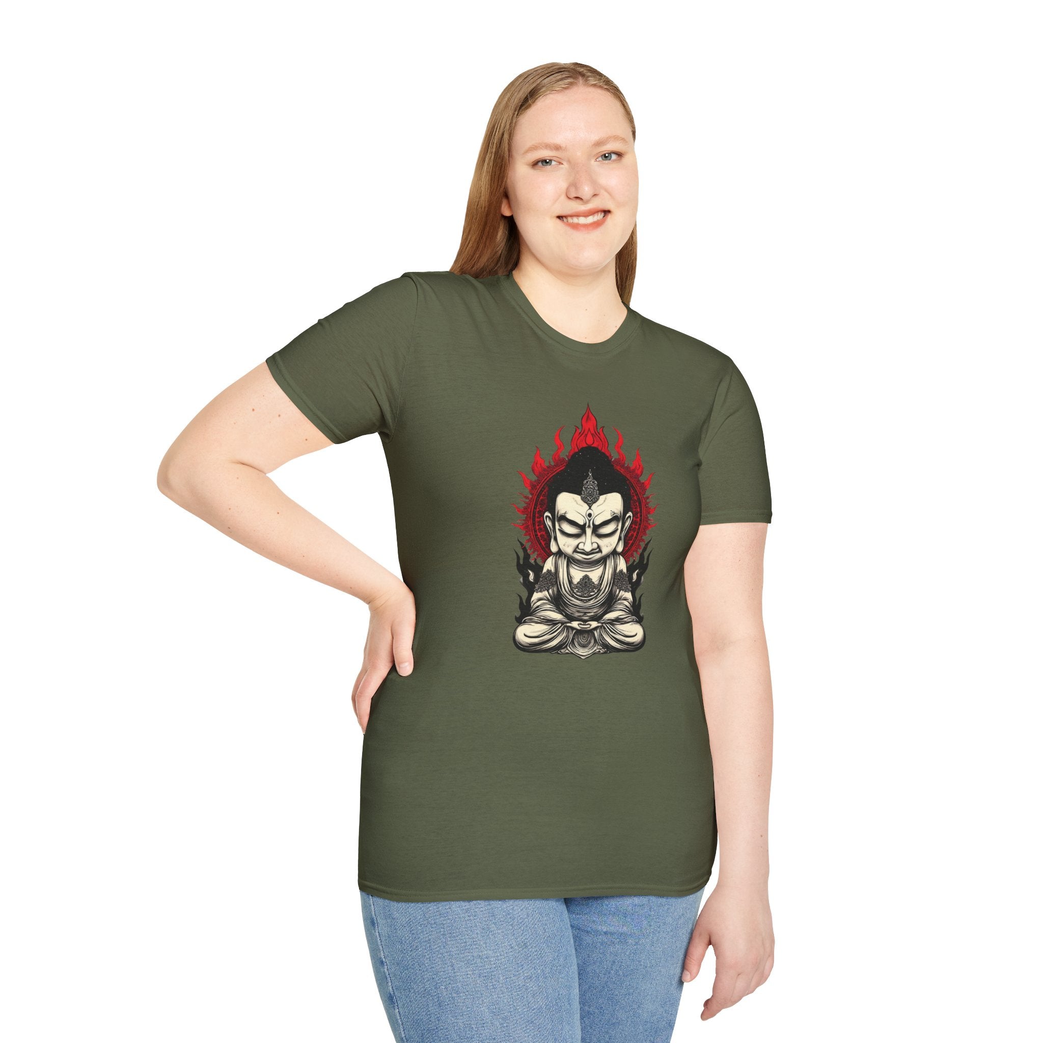 Buddha Flame T-Shirt — Meditative Buddha Graphic Tee
