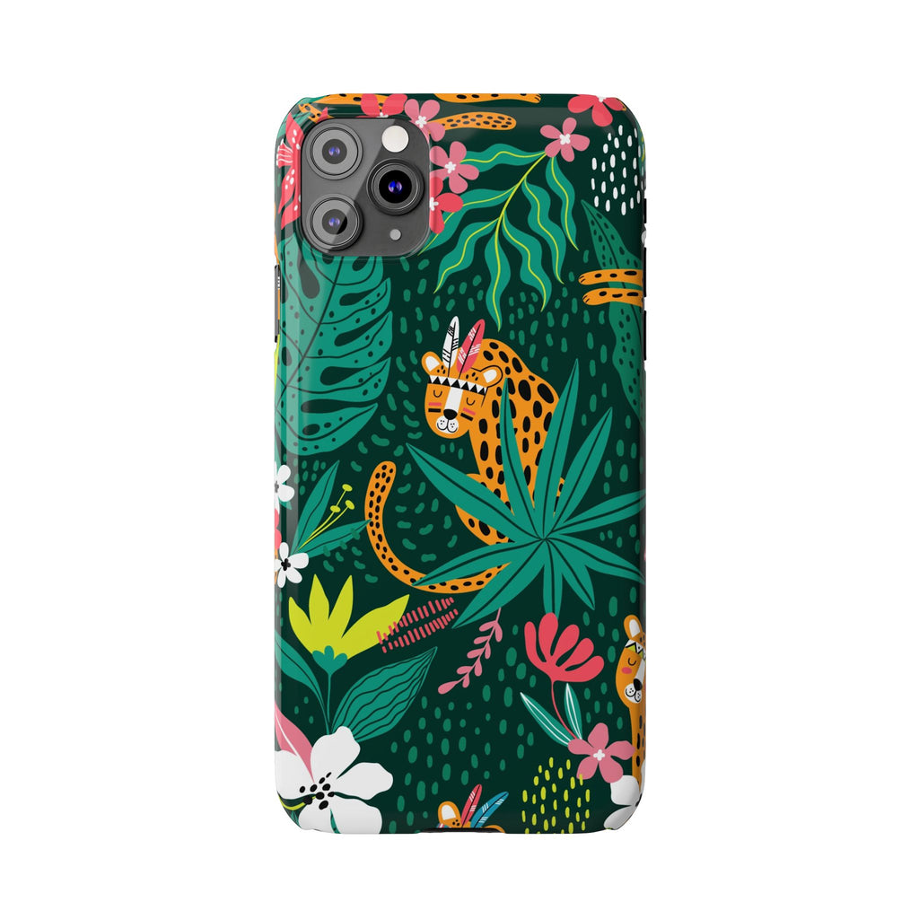 Slim Phone Case — Tropical Jungle Leopard Floral Pattern (Slim Protective Phone Cover)