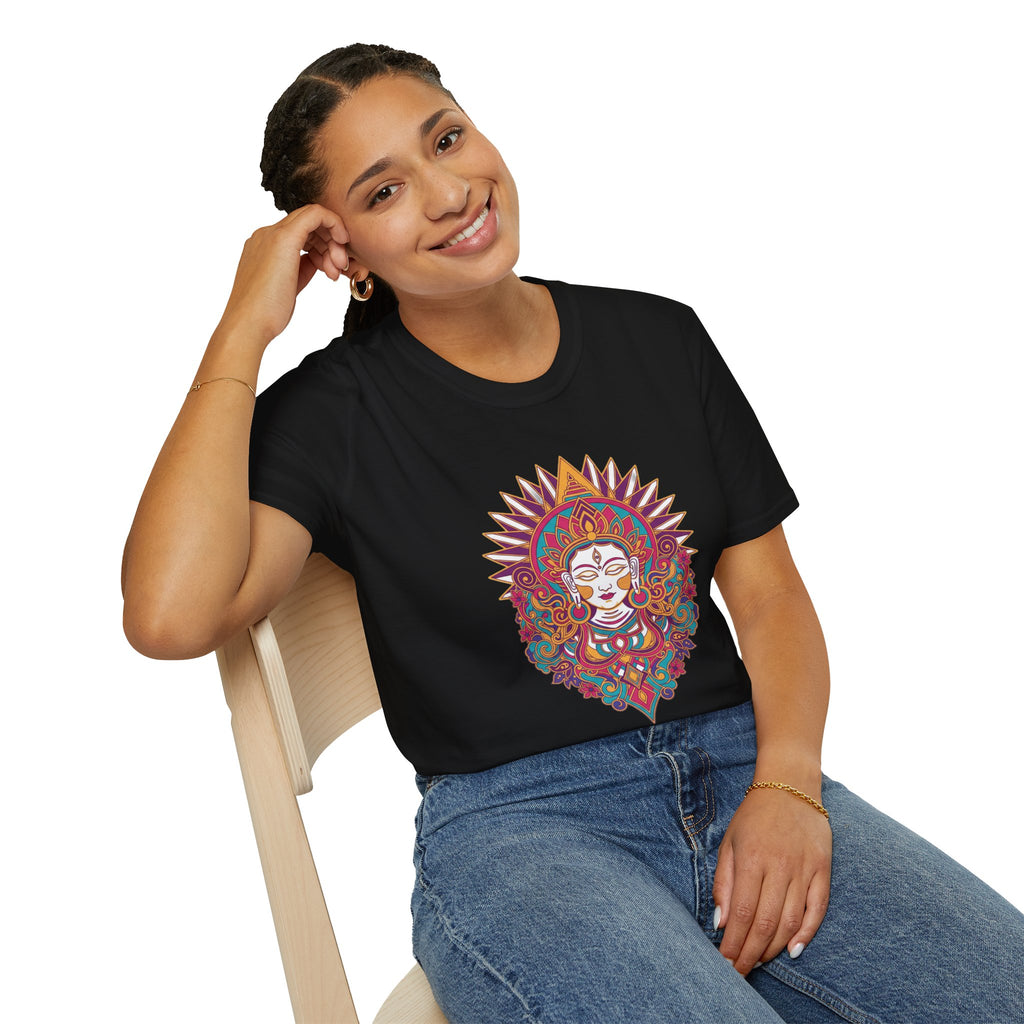 Mystic Goddess Mandala T-Shirt — Colorful Boho Spiritual Tee