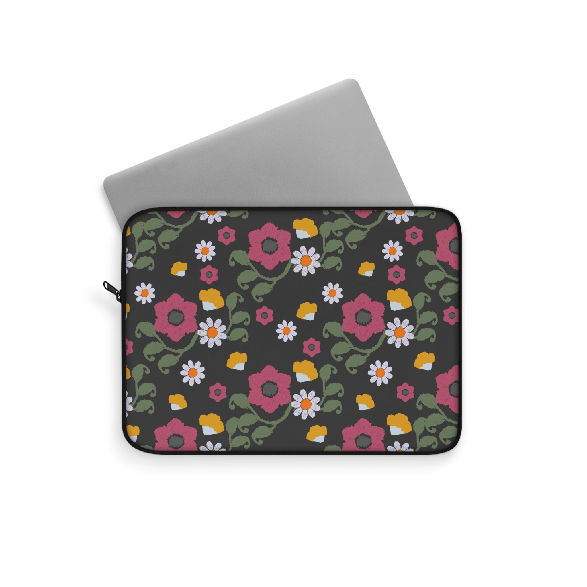 Floral Laptop Sleeve - Blooming Pattern Sleeve for School, Work, Gifts, Tech Accessories, Computer Case
