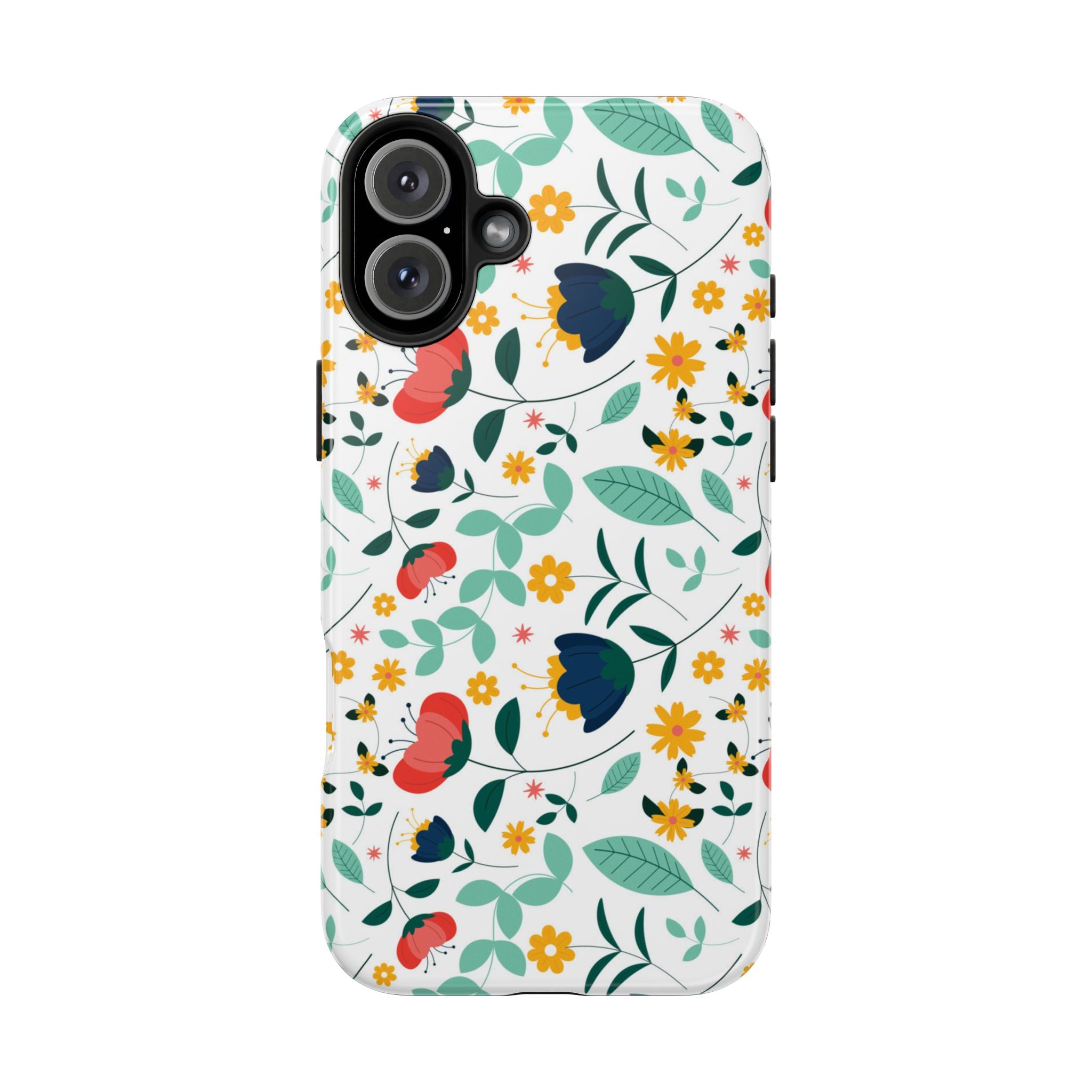 Floral Pattern Tough Phone Case — Colorful Spring Flowers Phone Cover