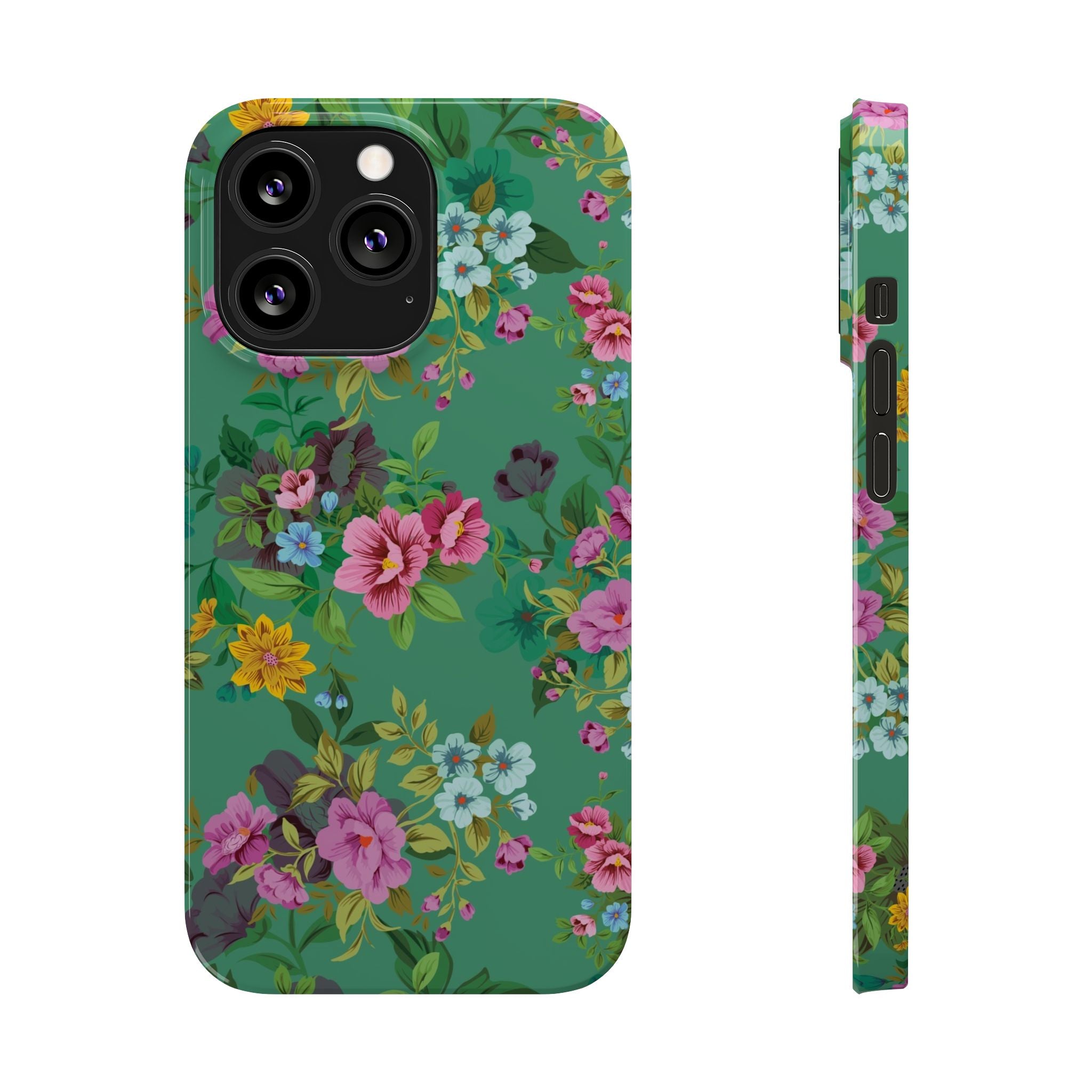 Floral Slim Phone Case - Cute Botanical Design, Gift for Spring, Nature Lovers, Customizable Phone Cover, Trendy Accessories, Flower Power