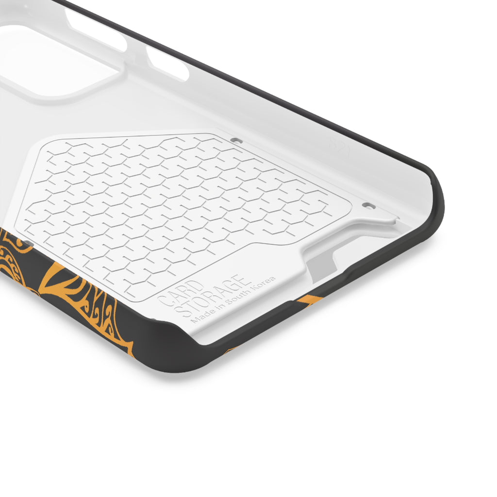 Elegant Mandala Phone Case With Card Holder, Boho Chic Gift, Smartphone Protector, Functional Accessory, Stylish Tech Decor