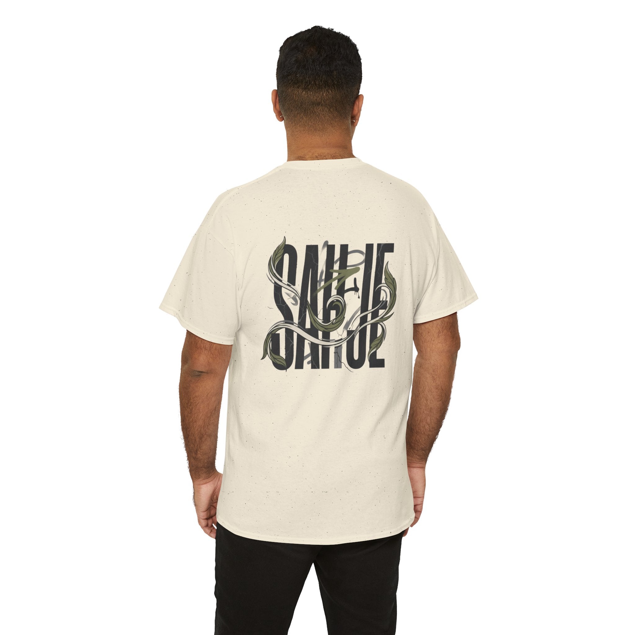 Graphic Tee — 'Savage' Typography with Snake Accent