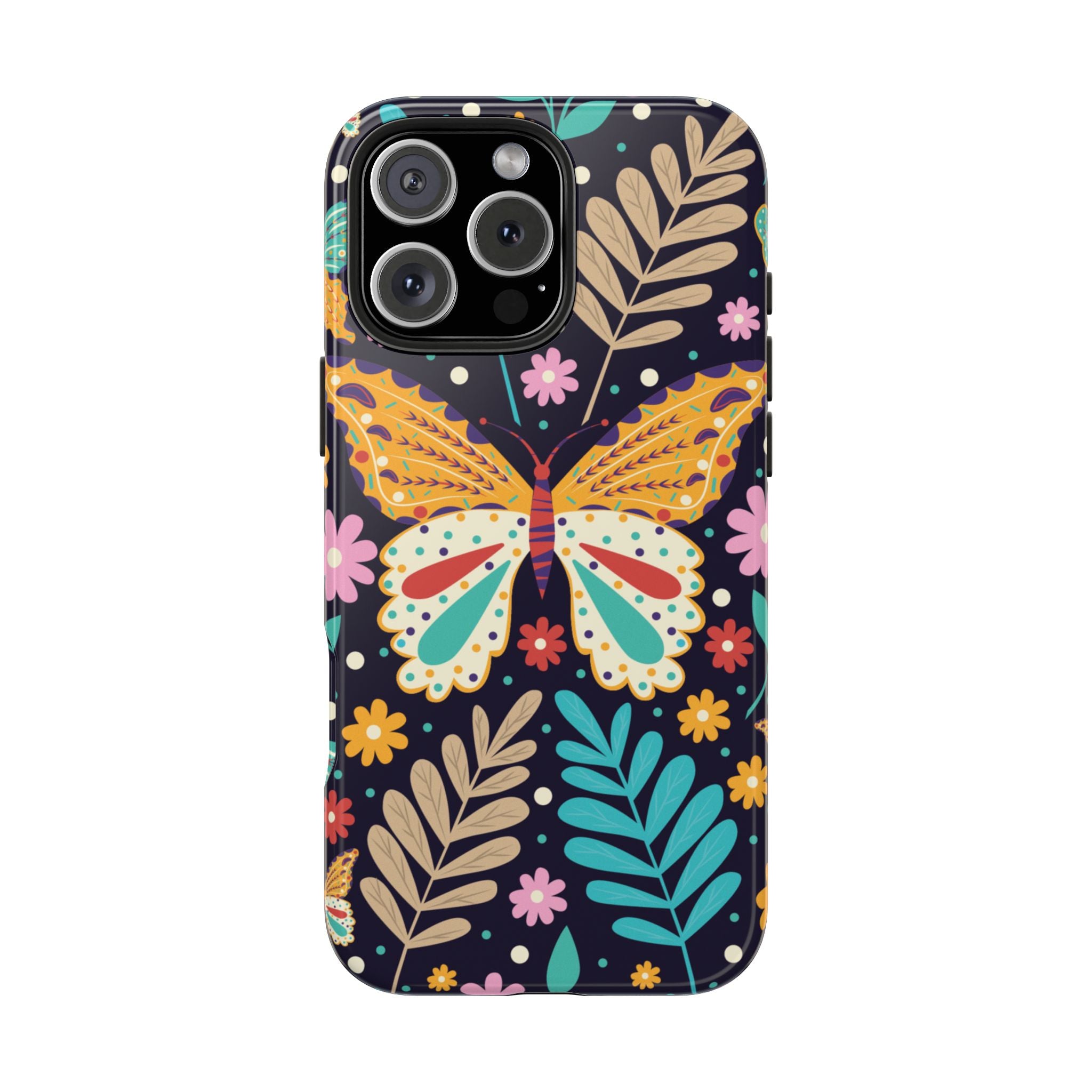 Floral Butterfly Tough Phone Case — Colorful Garden Protective Cover