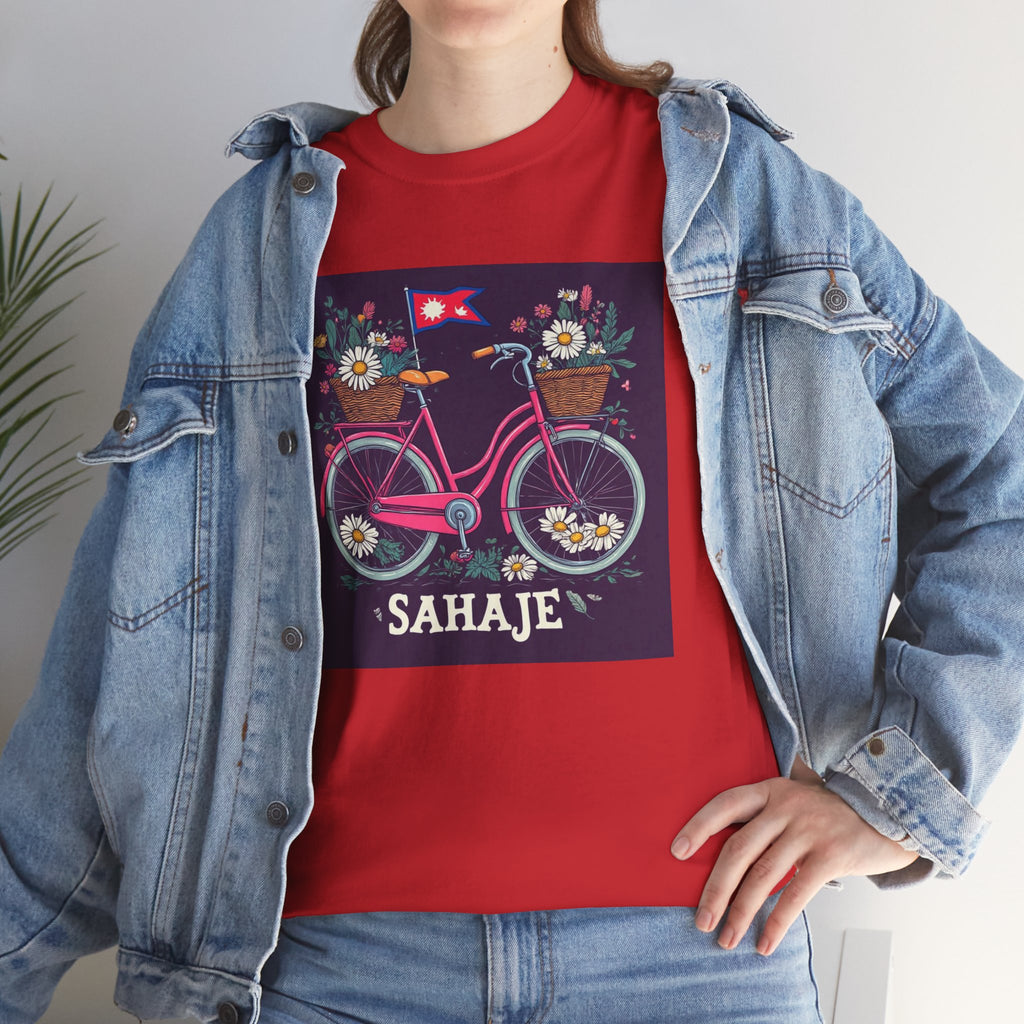 Sahaje Floral Bicycle T‑Shirt