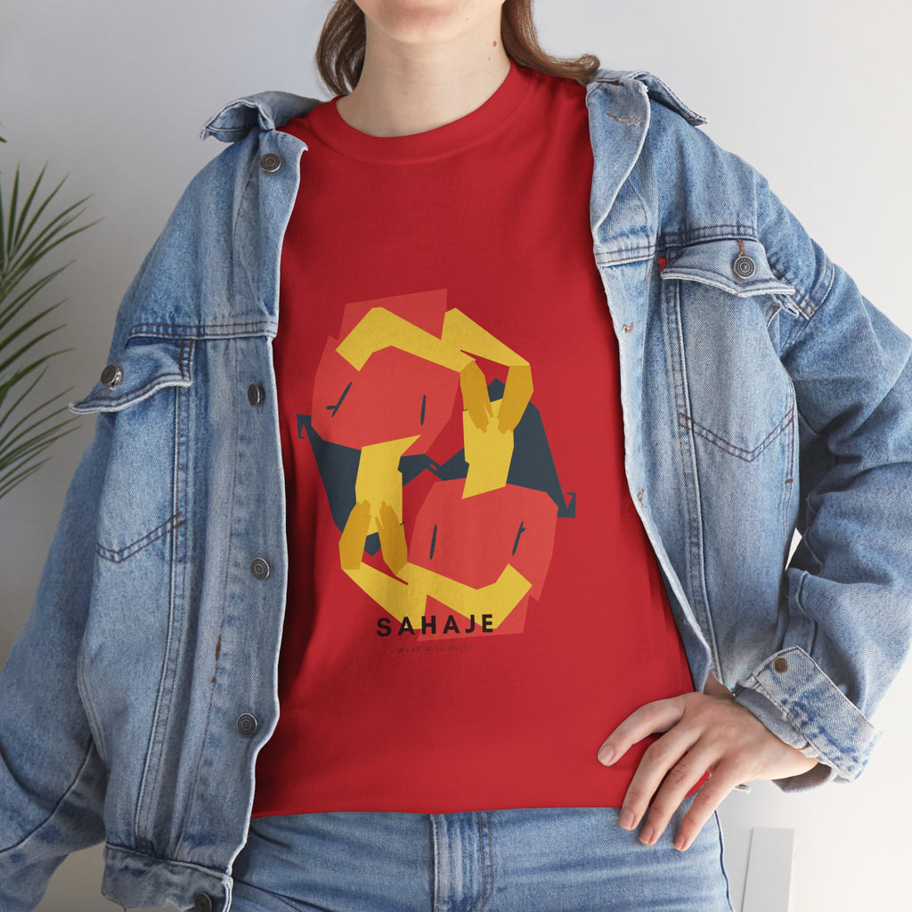 Geometric Fox Tee — Stylized Red & Yellow Fox Illustration T-Shirt