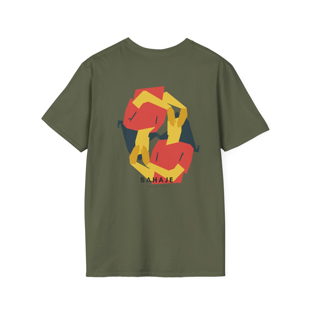 Abstract Geometric Graphic T-Shirt — 'Sahahe' Modern Art Back Print