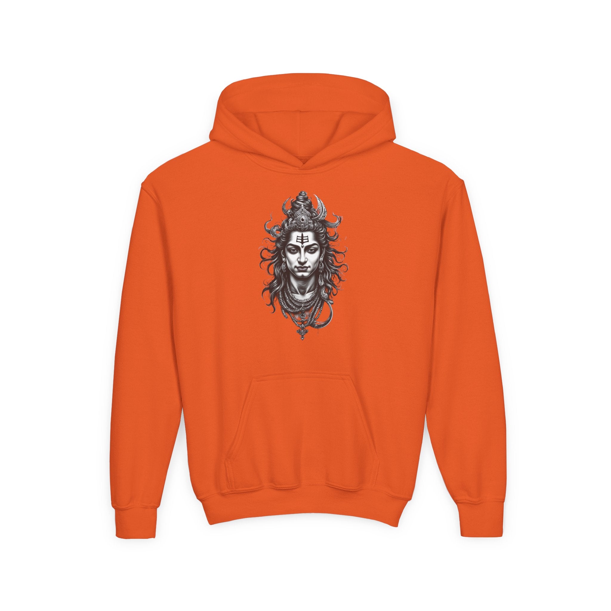 Shiva Illustration Youth Hoodie — Mystical Hindu God Graphic Pullover