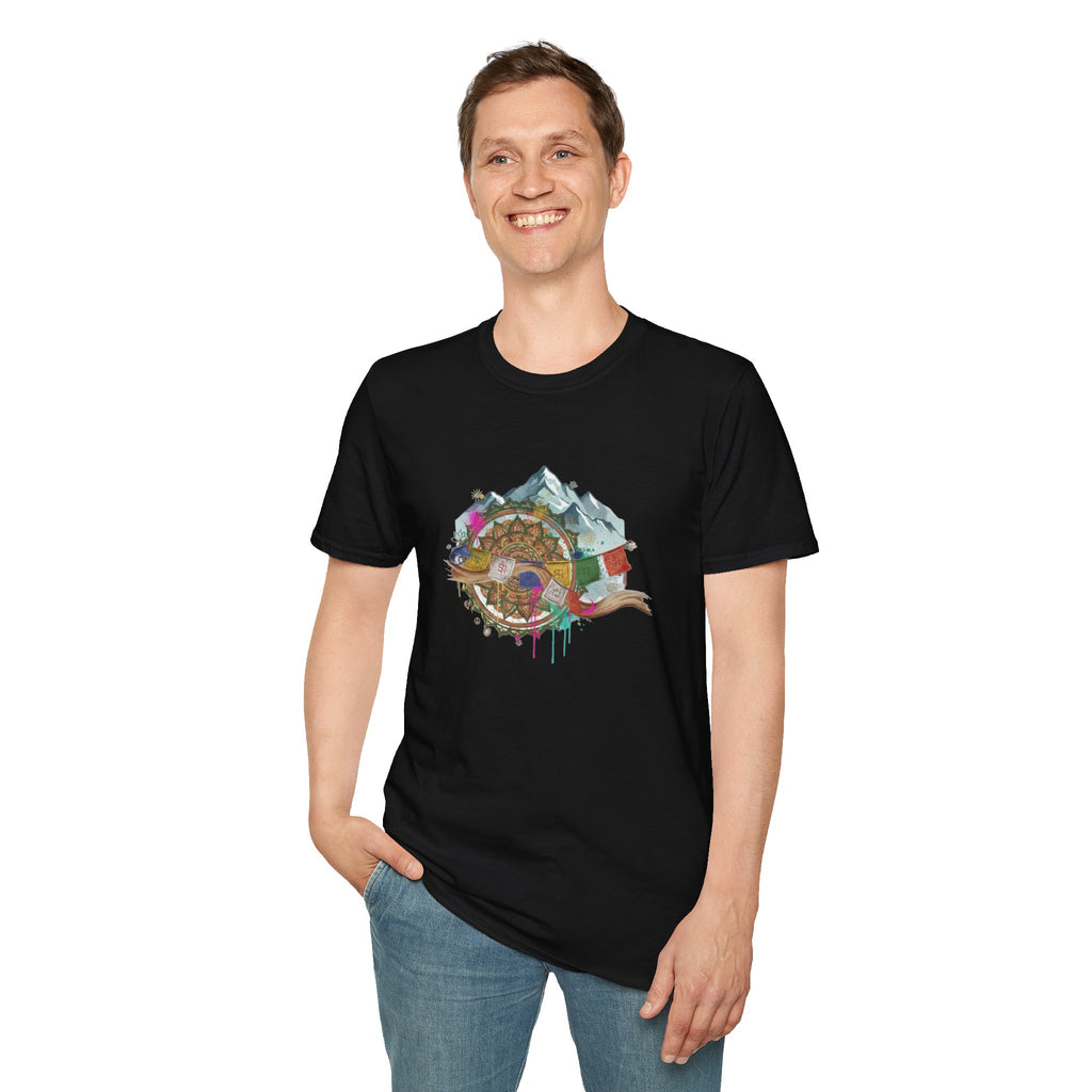 Adventure Turtle Graphic T-Shirt — Mountain Shell Nature Art Tee