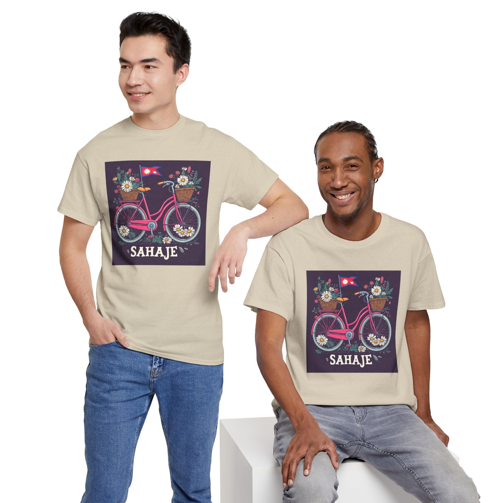 Sahaje Floral Bicycle T‑Shirt