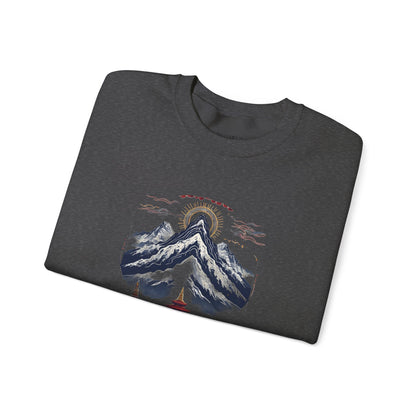 Japanese Mountain Pagoda Crewneck Sweatshirt