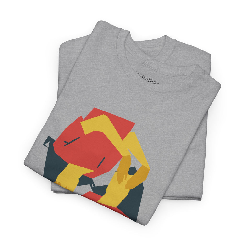 Foxes in Hexagon Graphic Tee — Minimal Geometric Animal Shirt