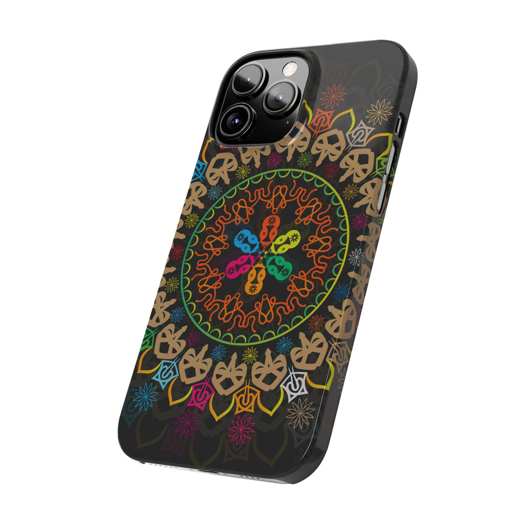 Tropical Mandala Phone Case, Colorful Slim Phone Case, Trendy Phone Cover, Artistic Gift, Eco-Friendly Phone Accessory