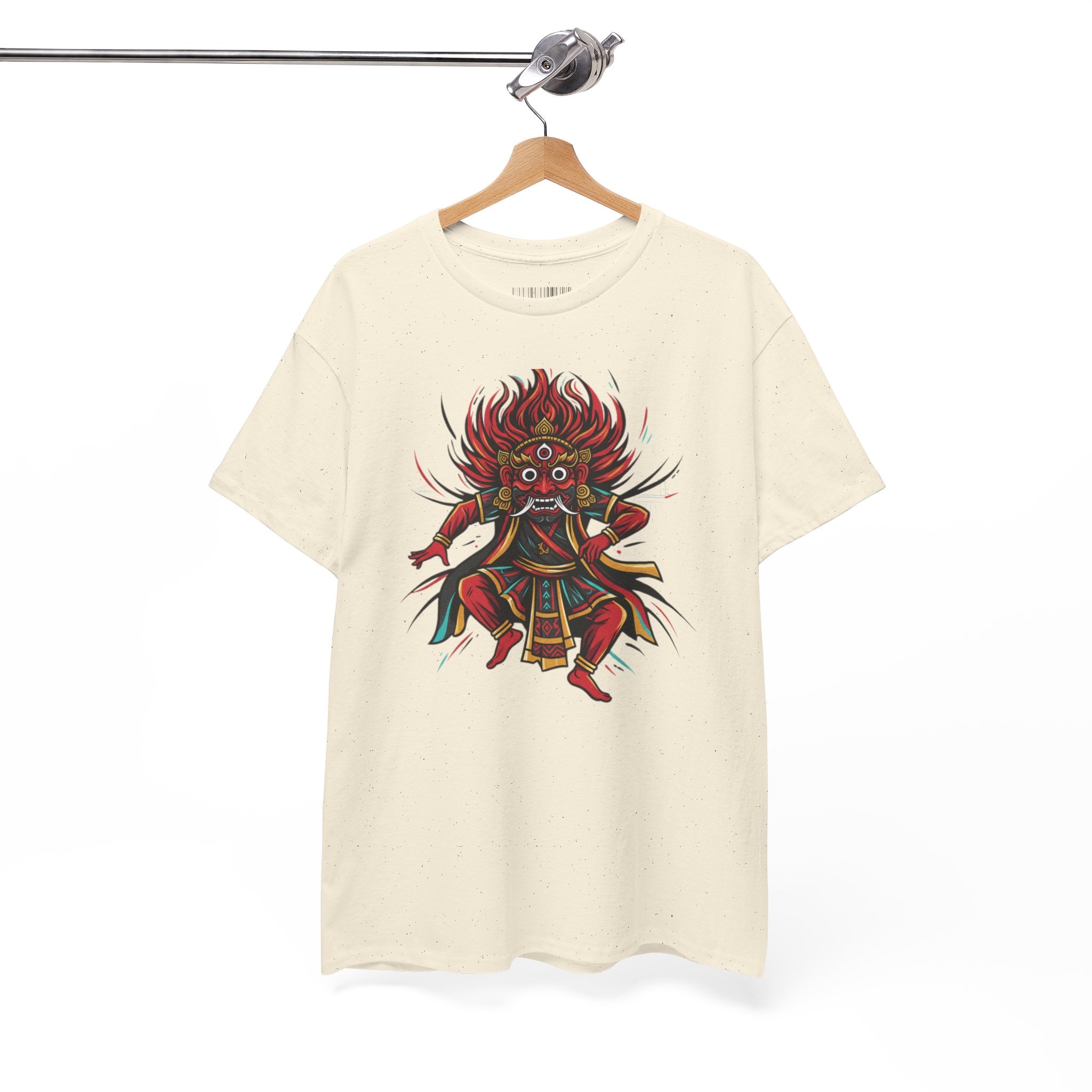 T-Shirt — Fierce Red Oni Demon Graphic Tee (Mythic Japanese Mask Design)