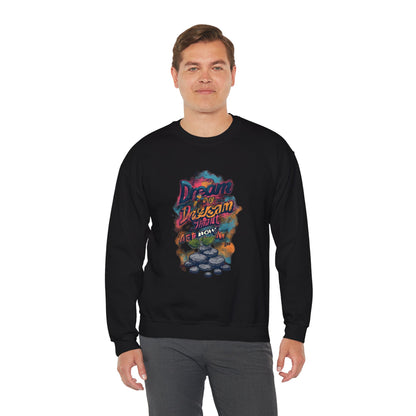 Dream Big Crewneck Sweatshirt — "Dream, Design, Draw" Inspirational Graphic