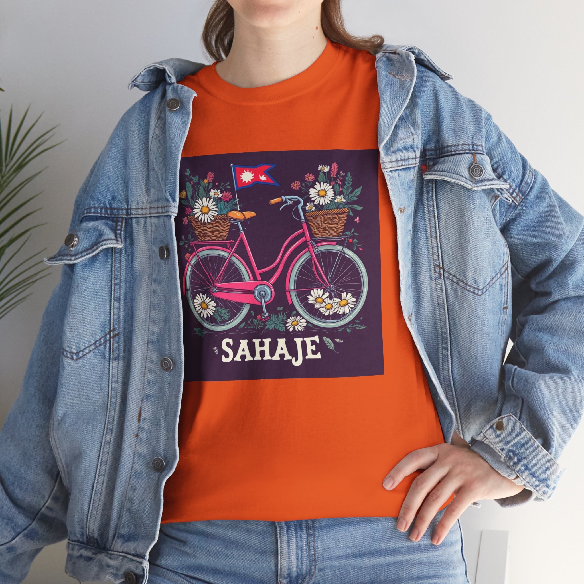 Sahaje Floral Bicycle T‑Shirt