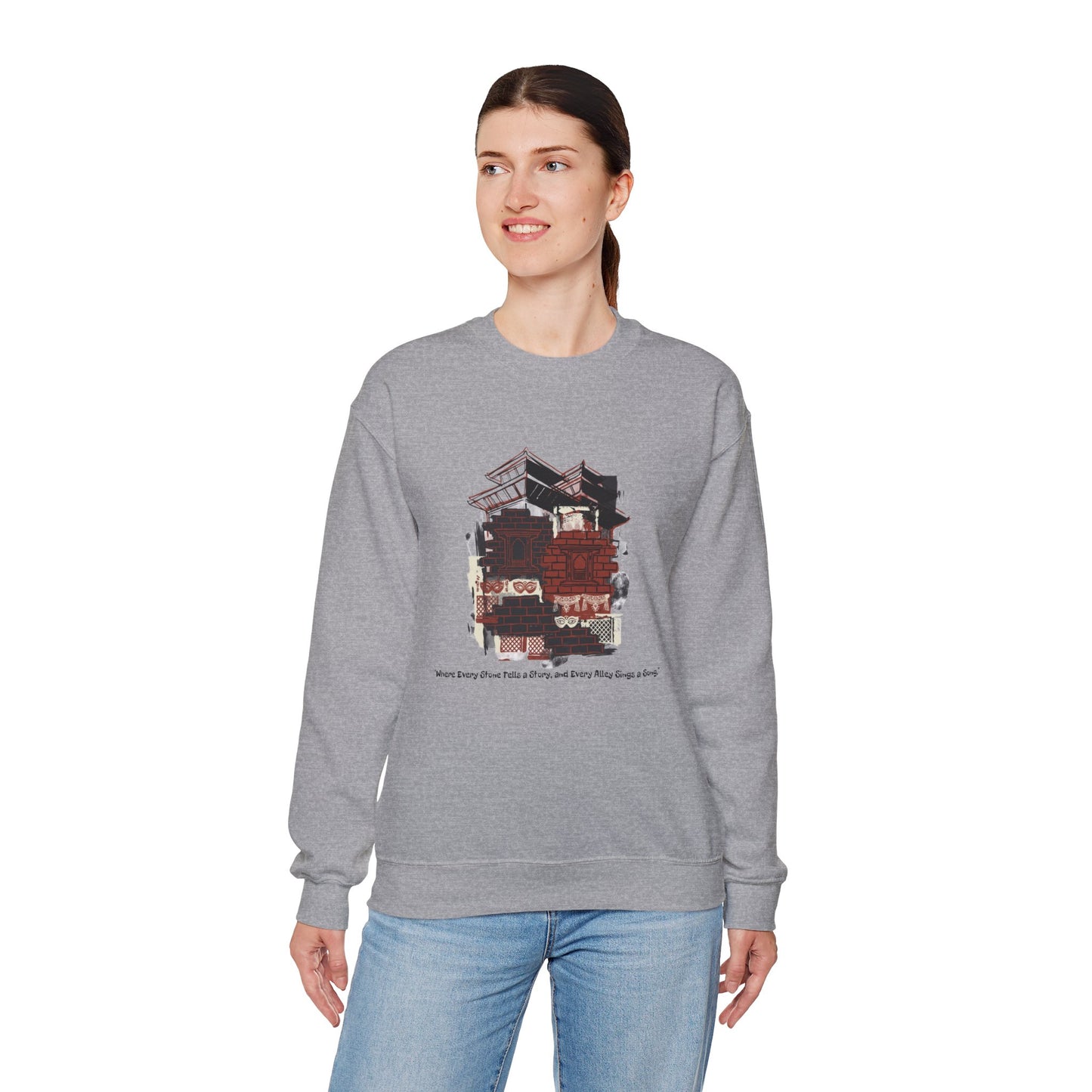 Crewneck Sweatshirt — Vintage Camper Roadtrip Illustration ("Where's Every Place I’ve Been, and Every Place I’m Going")