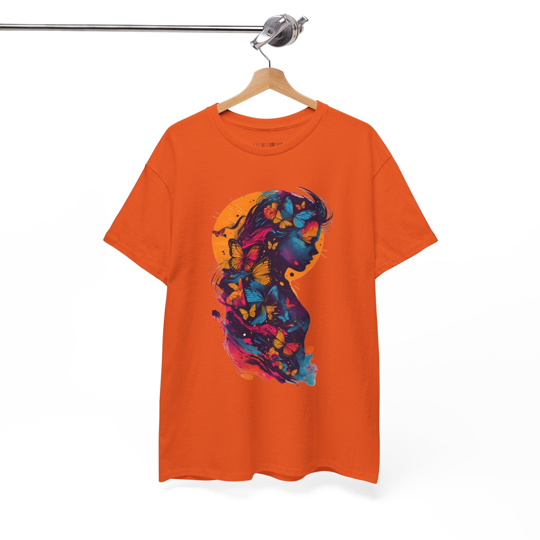 Butterfly Silhouette Graphic Tee — Colorful Maternity Profile Design
