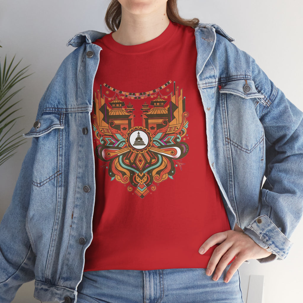 Mandala Cityscape Tee — Boho Urban Art Graphic T-Shirt
