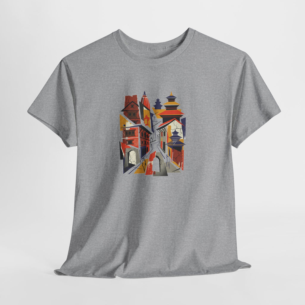 Cityscape Abstract Tee — Colorful Urban Architecture Graphic T‑Shirt