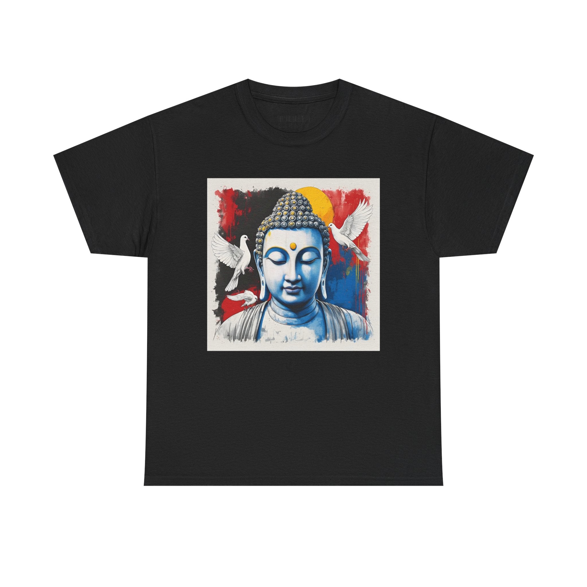 Buddha Peace Tee — Colorful Buddha & Doves Graphic T-Shirt