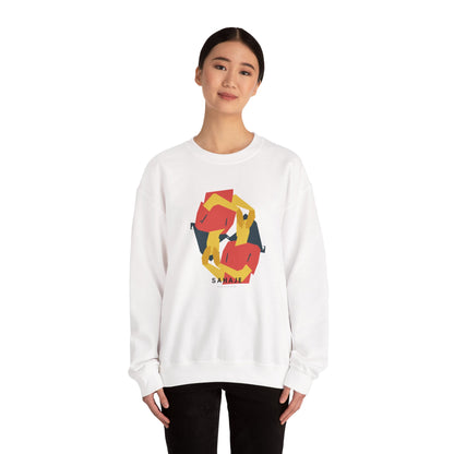 Abstract Flamingo Geometric Crewneck Sweatshirt