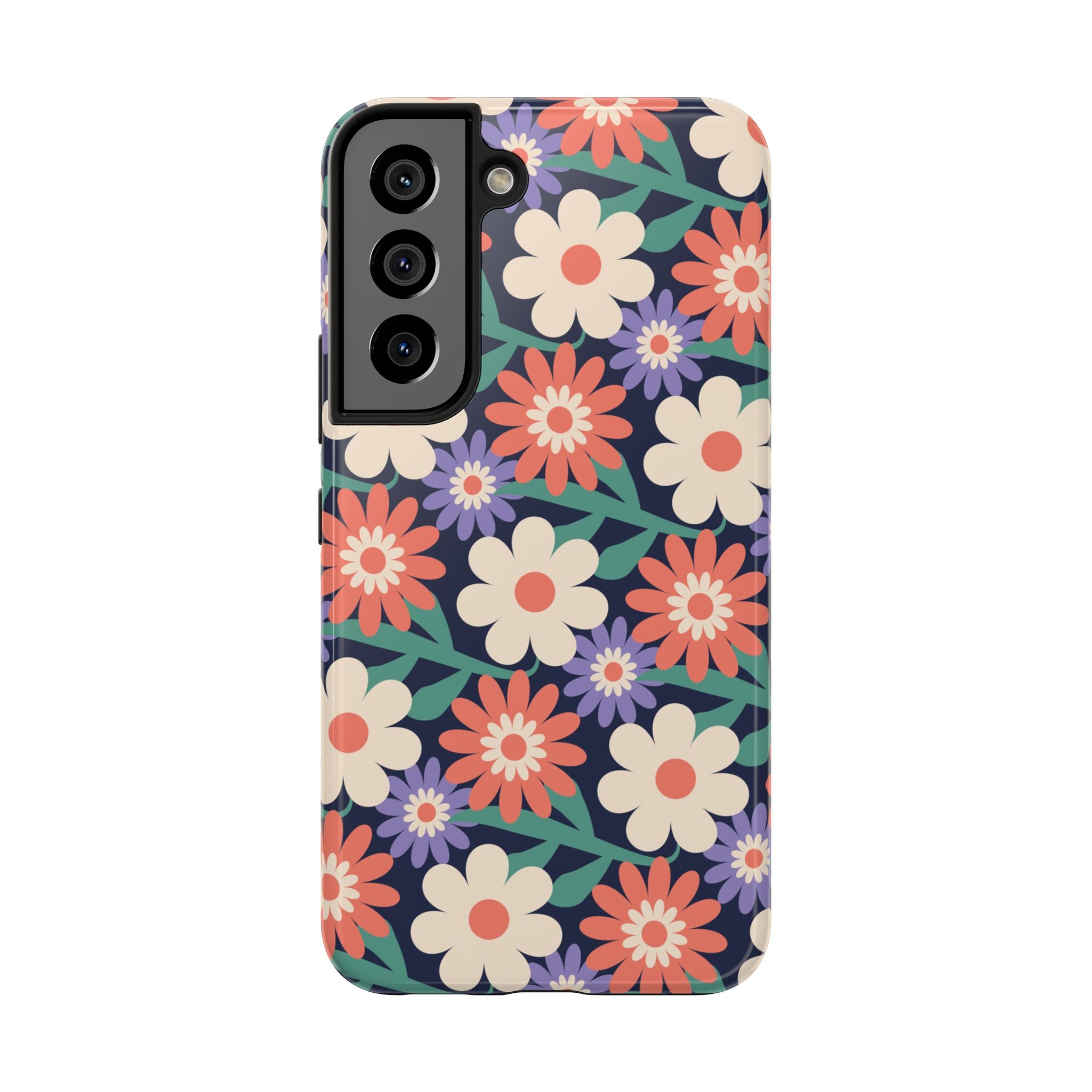 Floral Tough Phone Case — Retro Daisies Protective Phone Cover