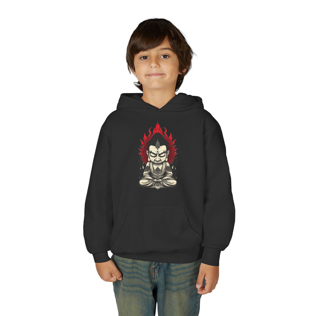 Youth Hoodie — Flaming Meditating Demon Graphic