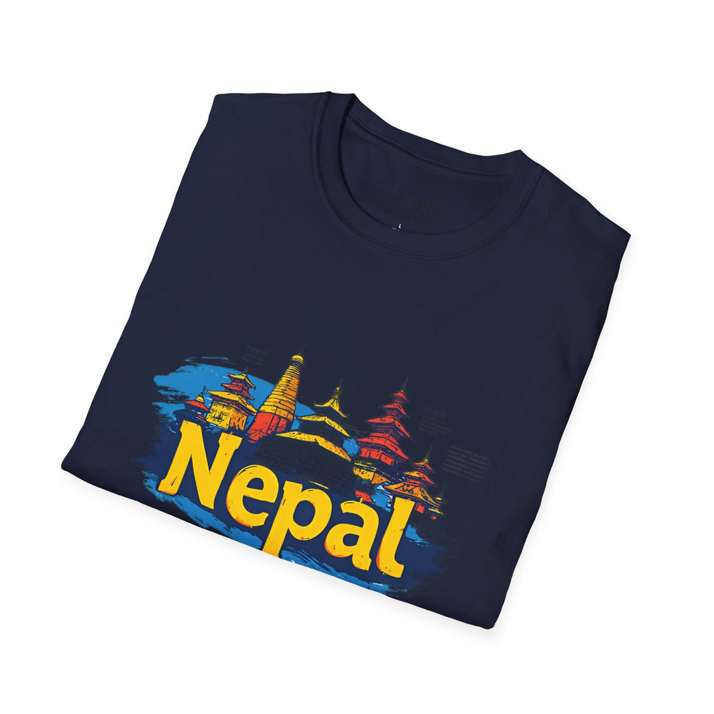 Nepal Temple Skyline T-Shirt – Nepali Cultural Heritage Graphic Tee, Travel & Spiritual Design
