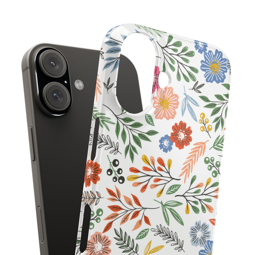 Slim Floral Phone Case — Colorful Hand-Drawn Wildflower Design