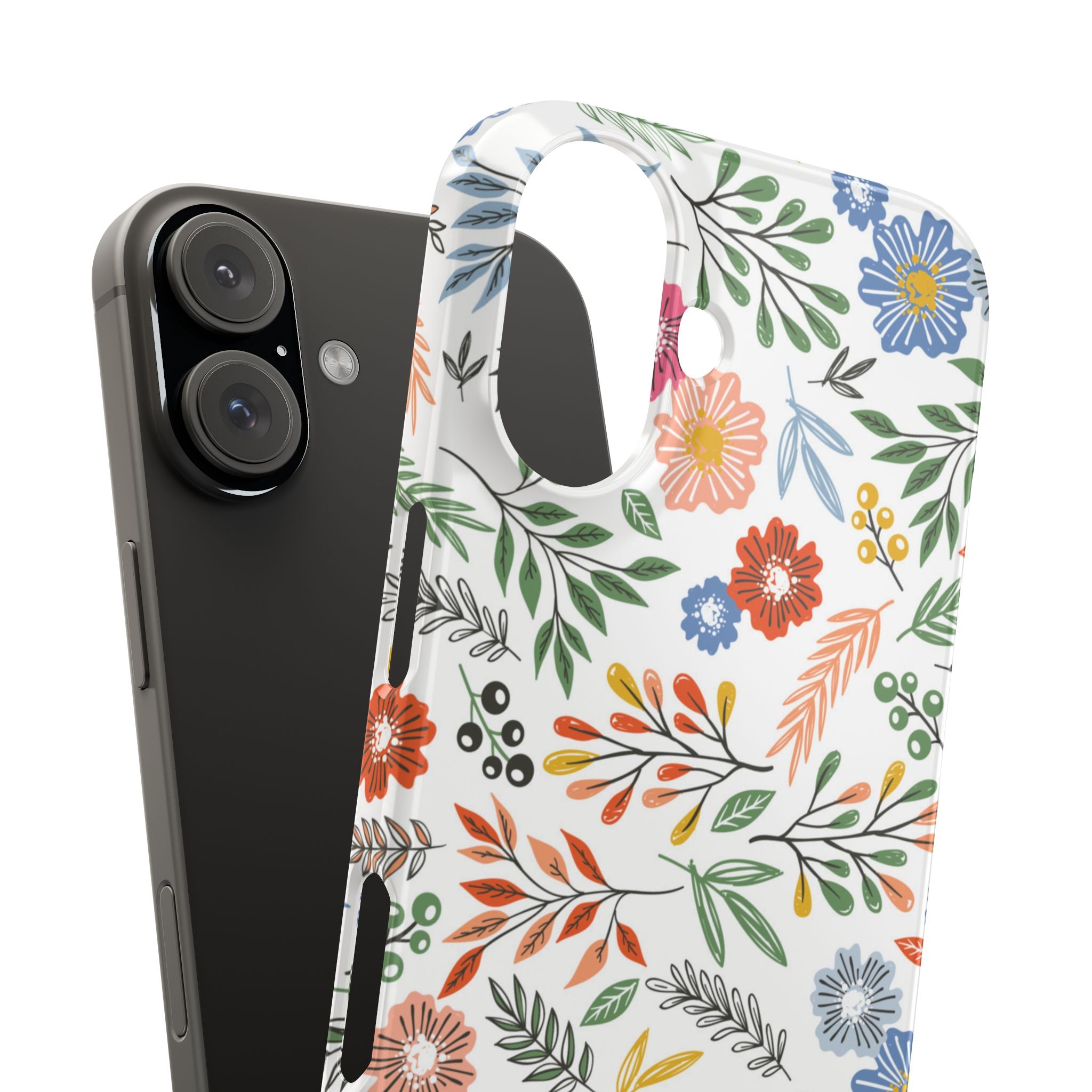 Slim Floral Phone Case — Colorful Hand-Drawn Wildflower Design