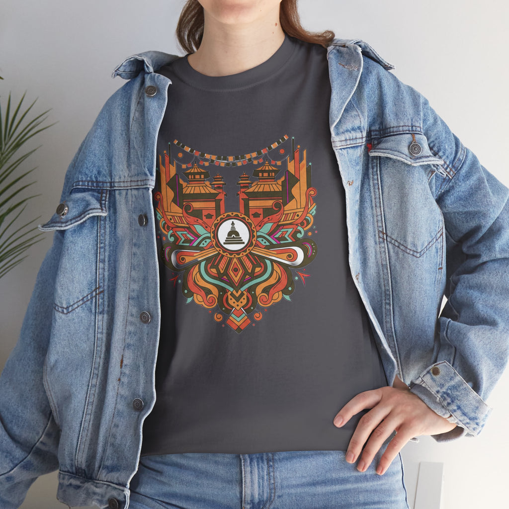 Mandala Cityscape Tee — Boho Urban Art Graphic T-Shirt