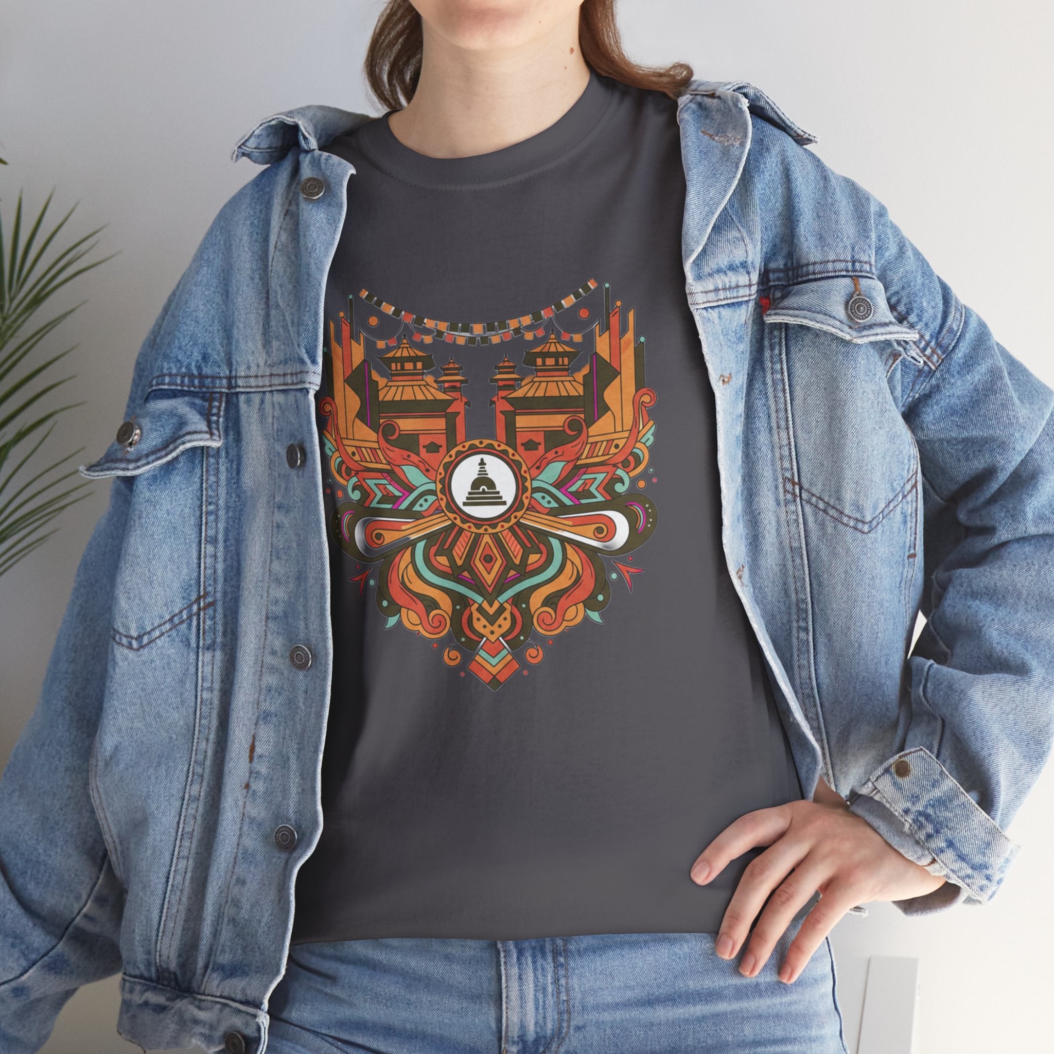 Mandala Cityscape Tee — Boho Urban Art Graphic T-Shirt