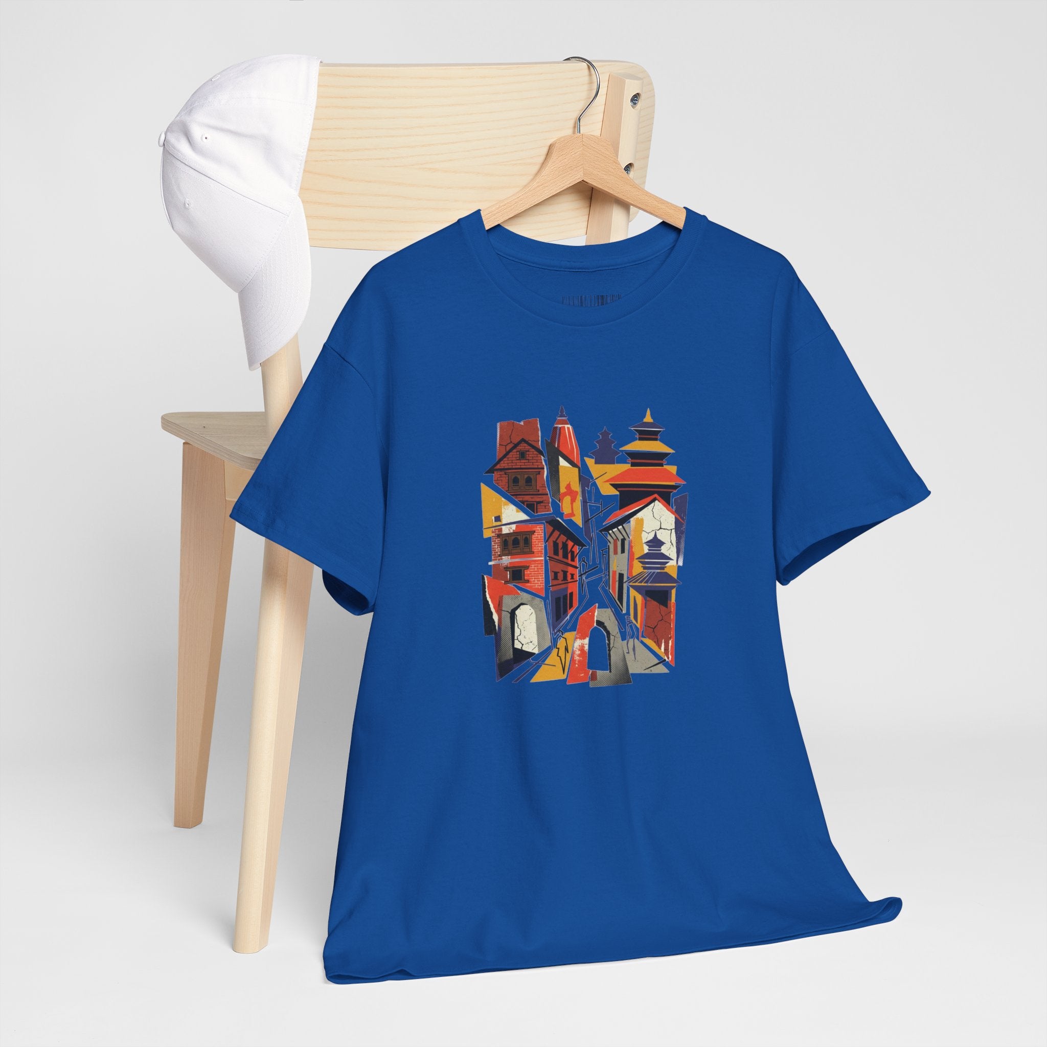 Cityscape Abstract Tee — Colorful Urban Architecture Graphic T‑Shirt