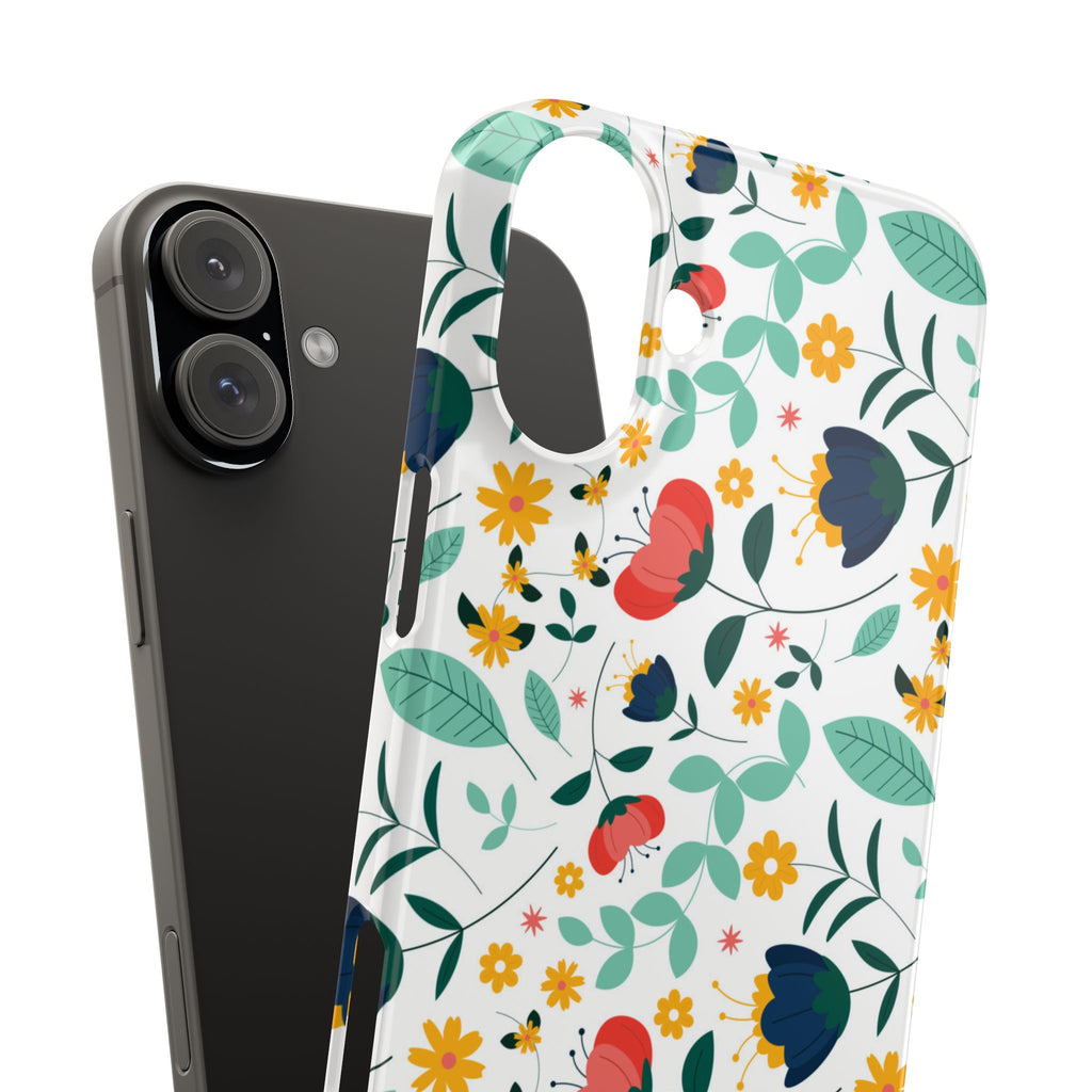 Floral Slim Phone Case — Colorful Folk Flower Pattern